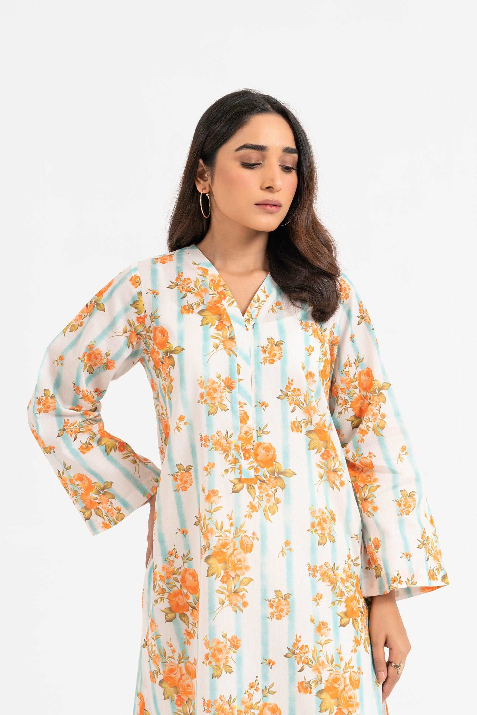 1 Piece Printed Lawn Shirt SUMMER-24