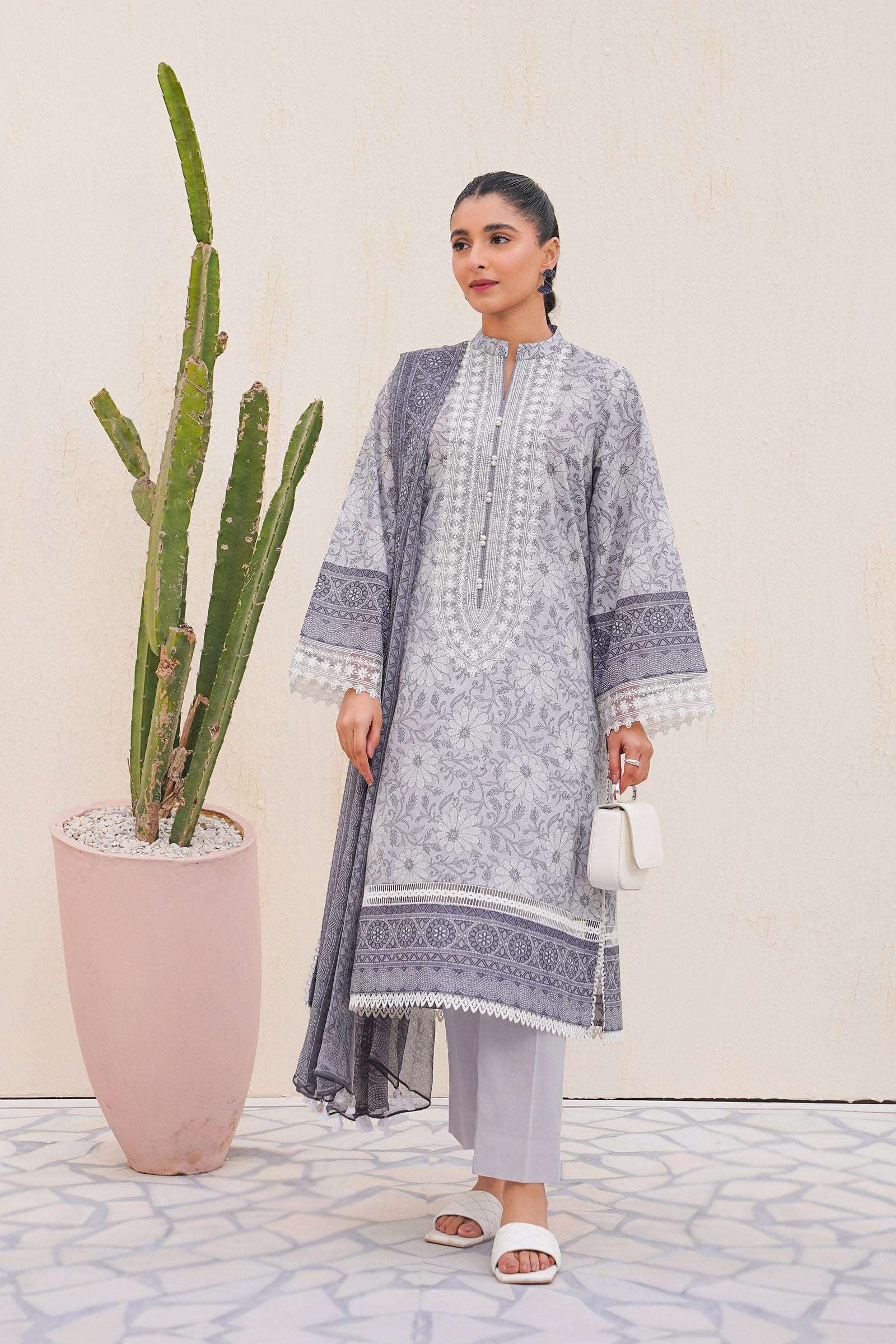 3 Piece Embroidered Cambric Suit SUMMER-24