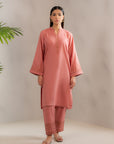 2 Piece Embroidered Khaddar Suit Pink