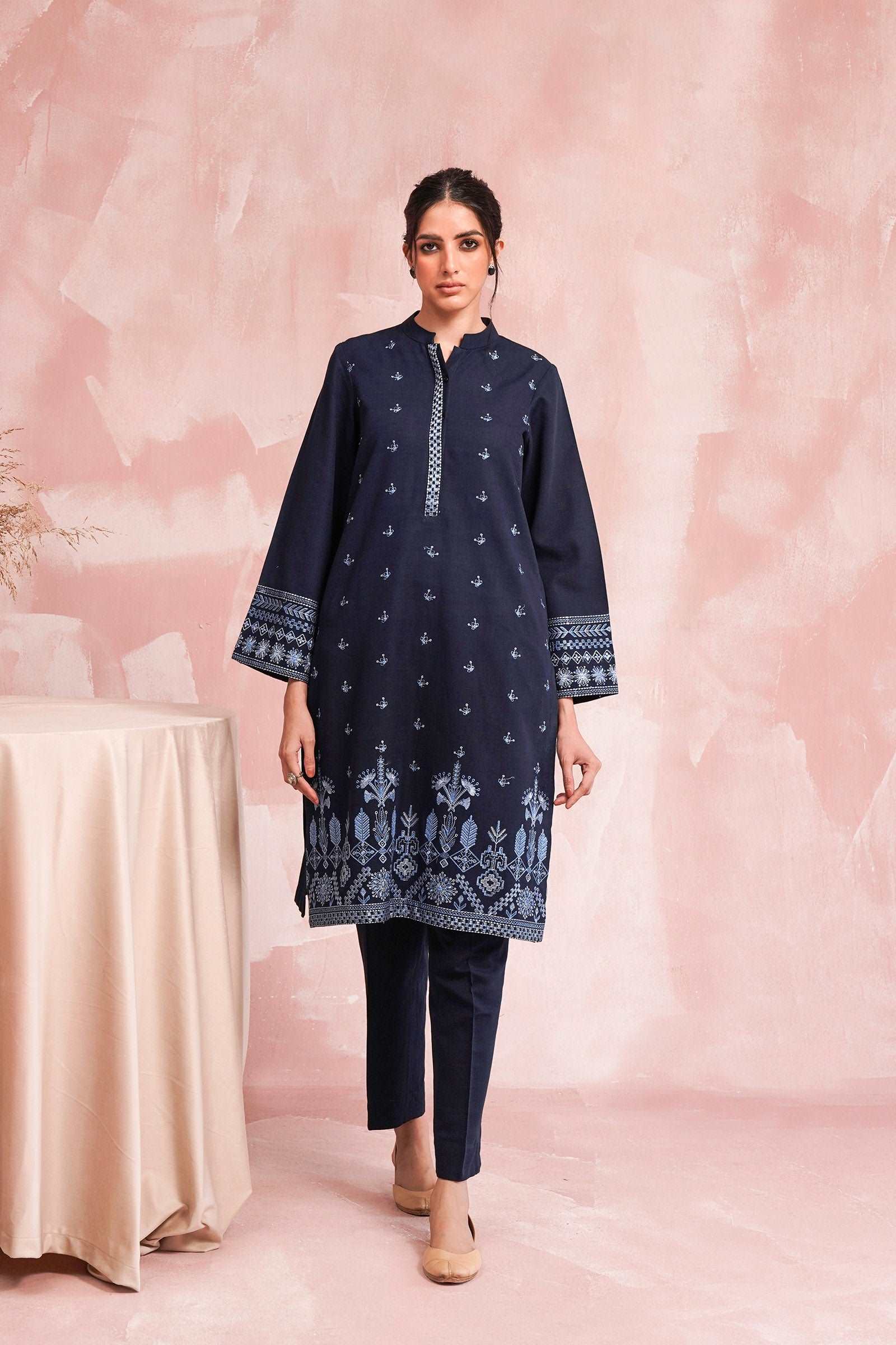 2 Piece Khaddar Suit Navy