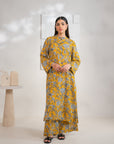 2 Piece Printed Karandi Suit Yellow