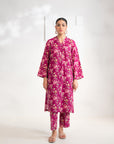 2 Piece Printed Khaddar Suit Pink