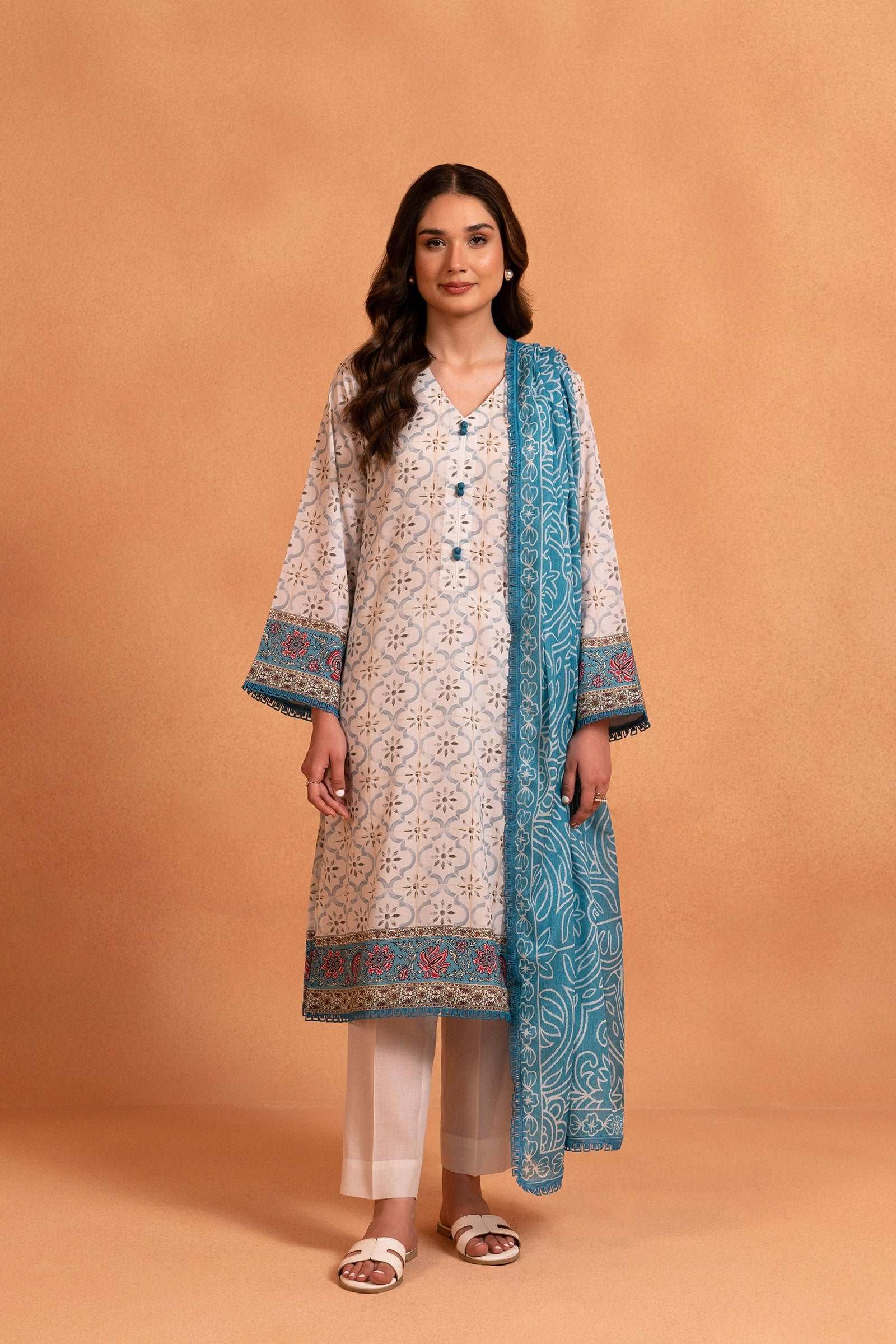 2 Piece Printed Lawn Voile Suit Beyond East Official