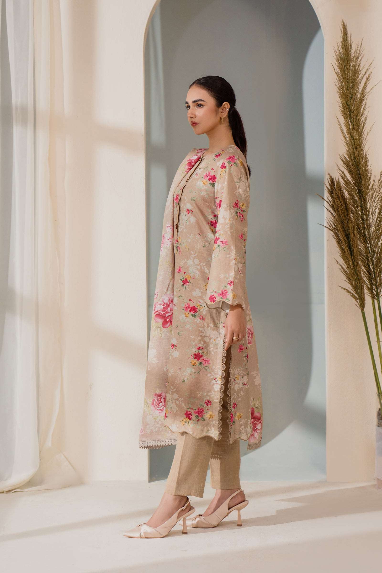 2 Piece Wood Ash Khaddar Suit Unstitched Winter-24