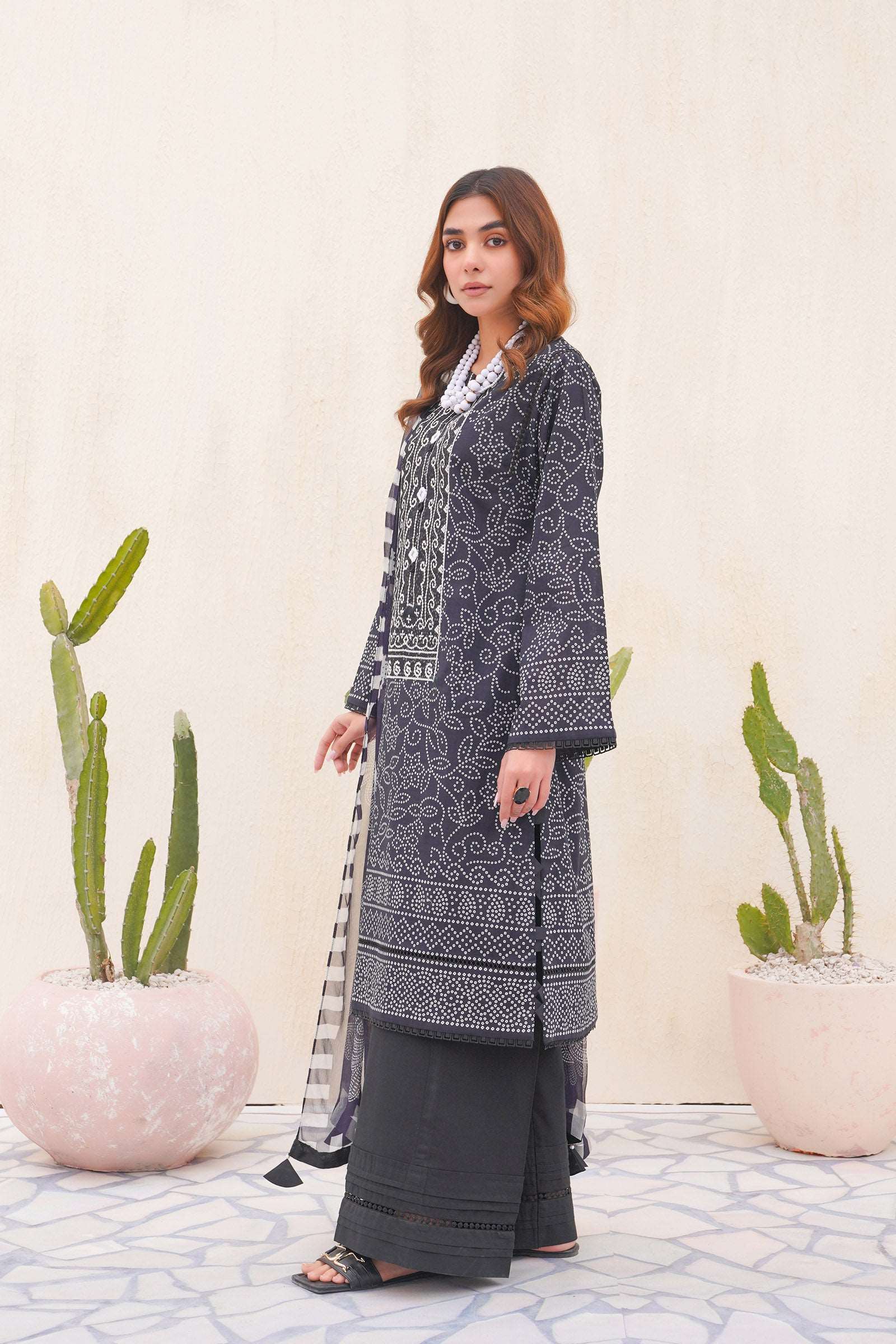 3 Piece Embroidered Cambric Suit SUMMER-24