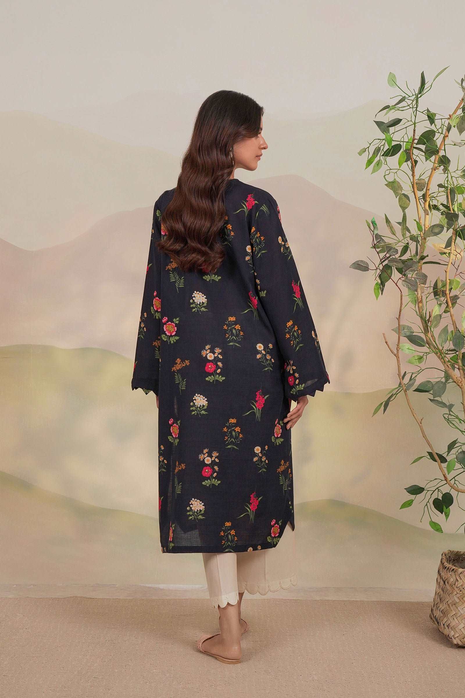 1 Piece Printed Khaddar Shirt Pret Winter-24