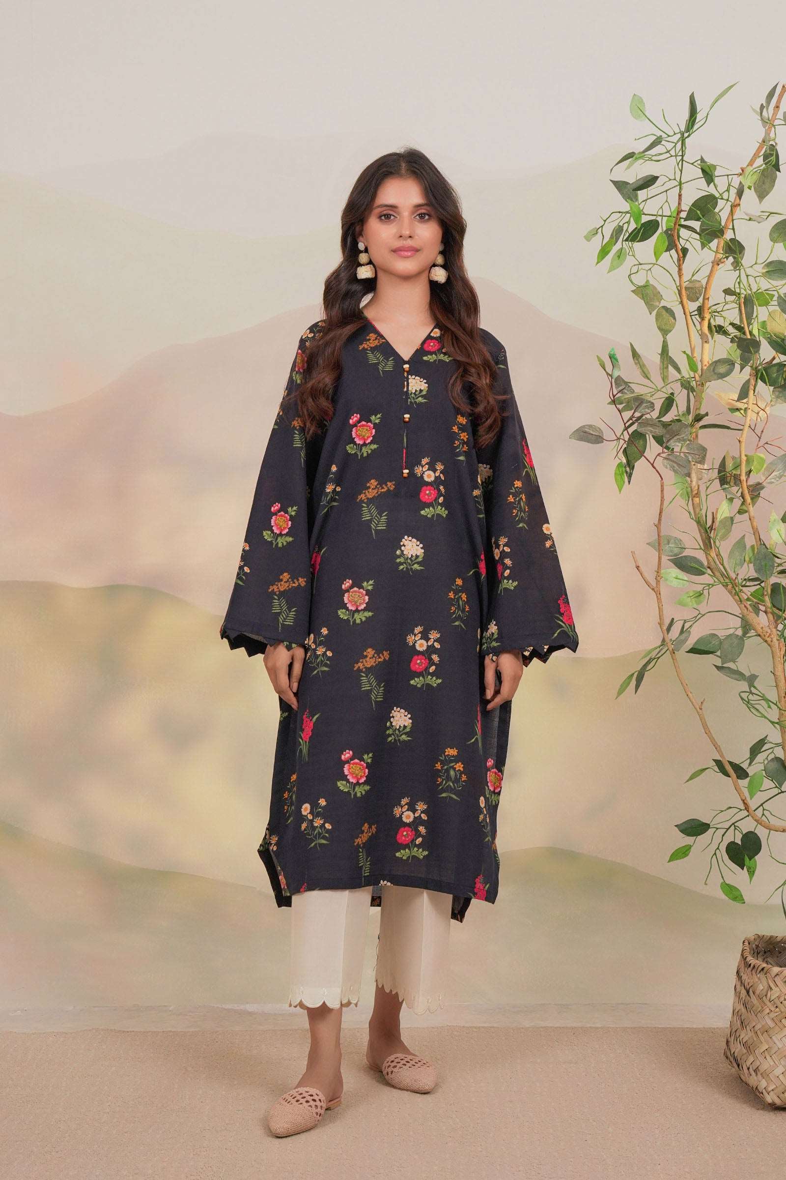 1 Piece Printed Khaddar Shirt Pret Winter-24