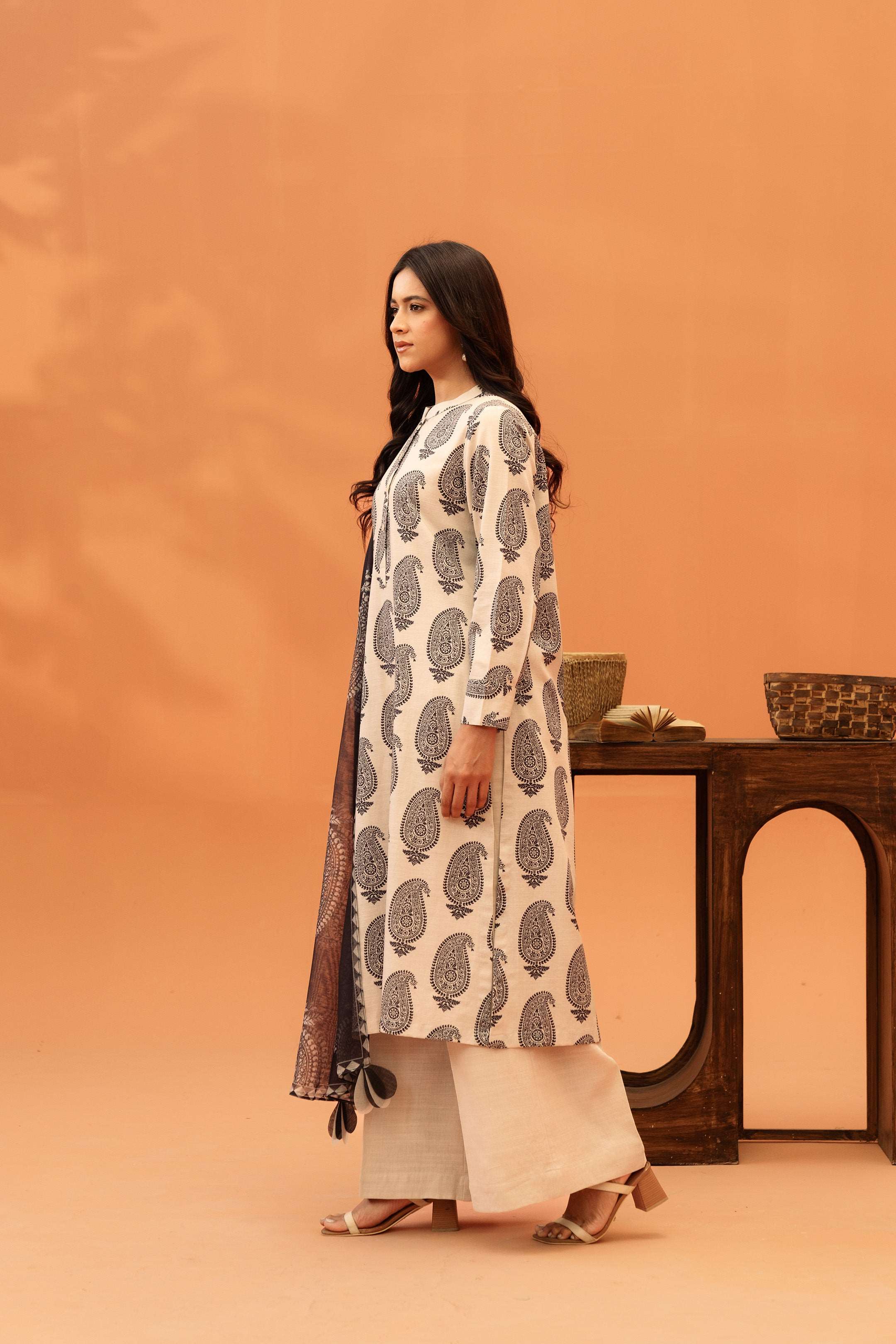 2 Piece Printed Khaddar Suit Unstitched Winter-24