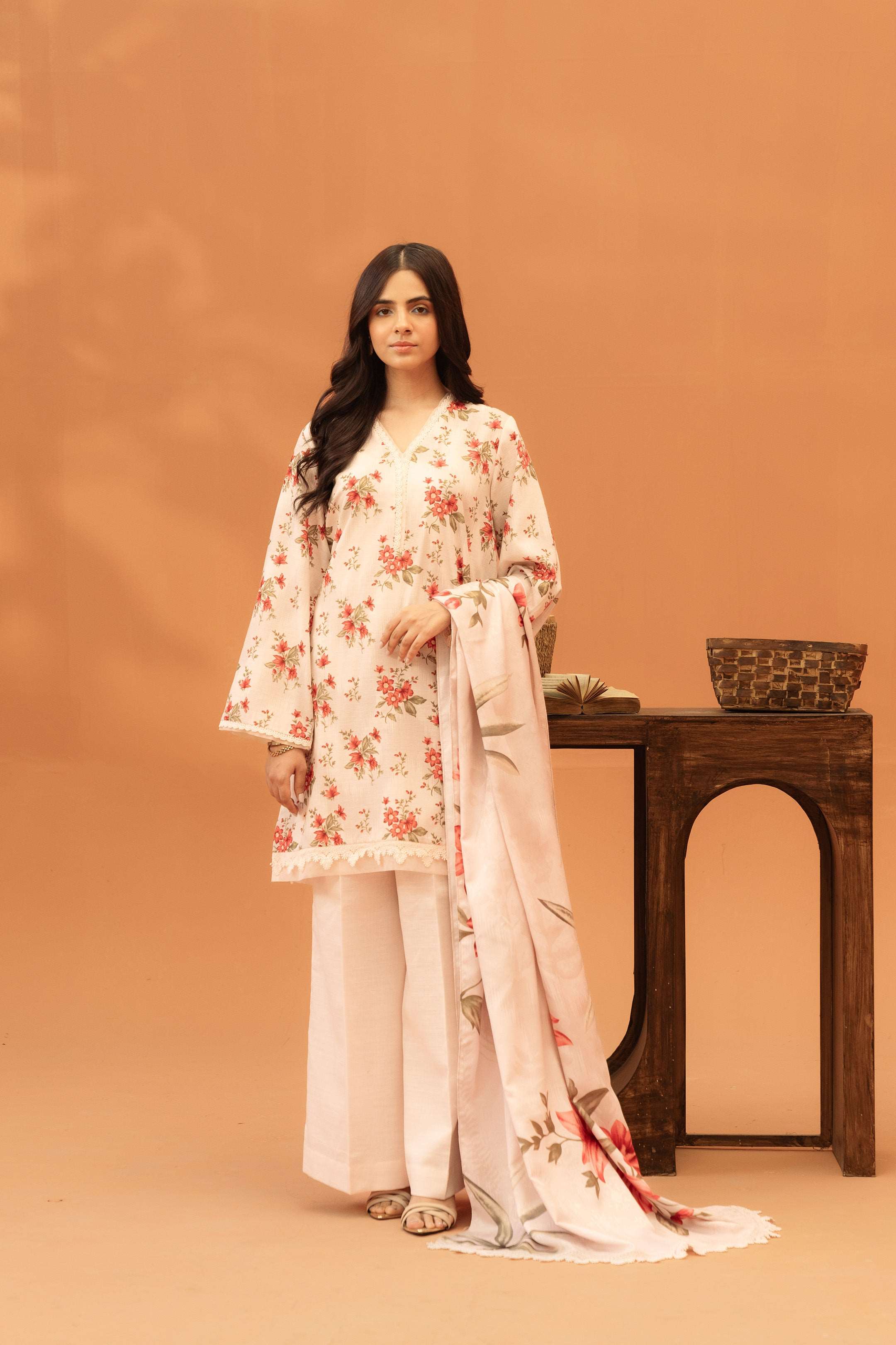 3 Piece Printed Khaddar Suit Unstitched Winter-24