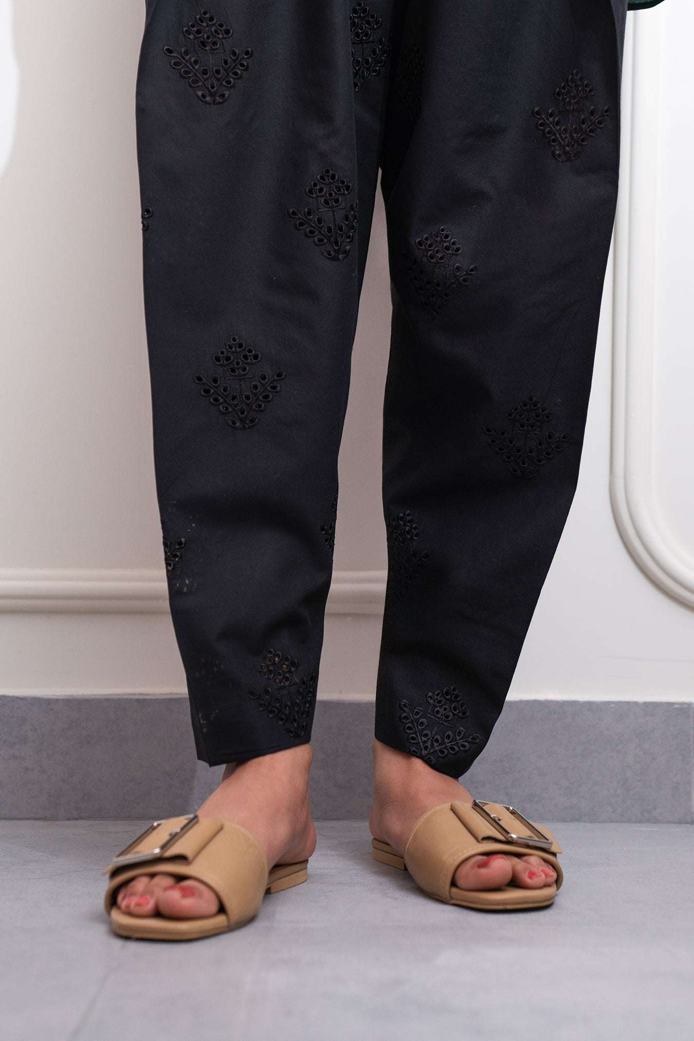 Basic Black Embroidered Shalwar