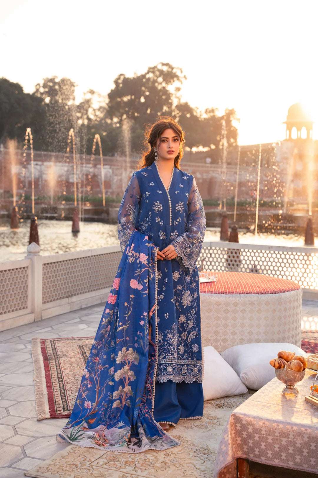 3 Piece Embroidered Organza Suit