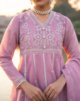 3 Piece Embroidered Cotton Net Suit