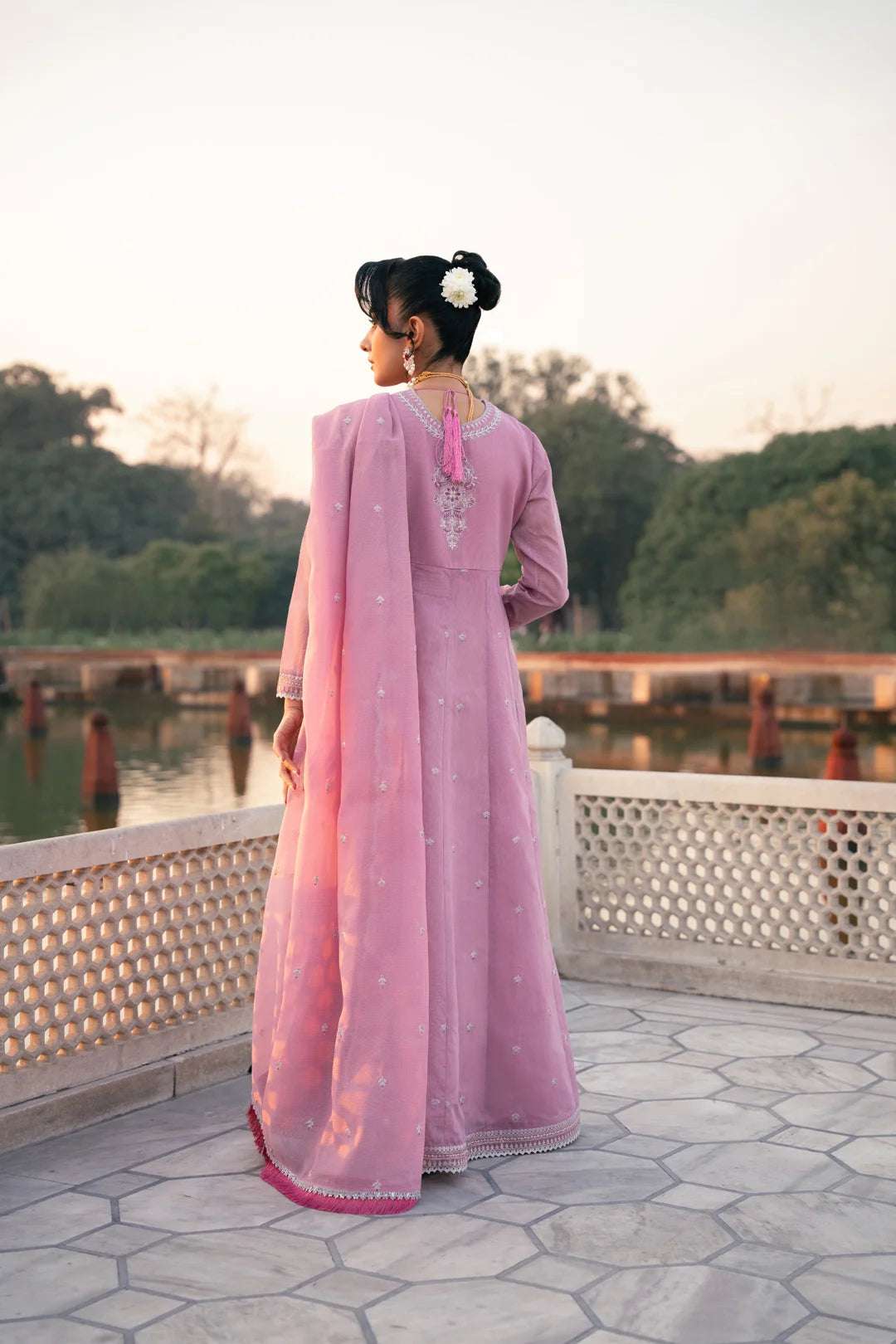 3 Piece Embroidered Cotton Net Suit