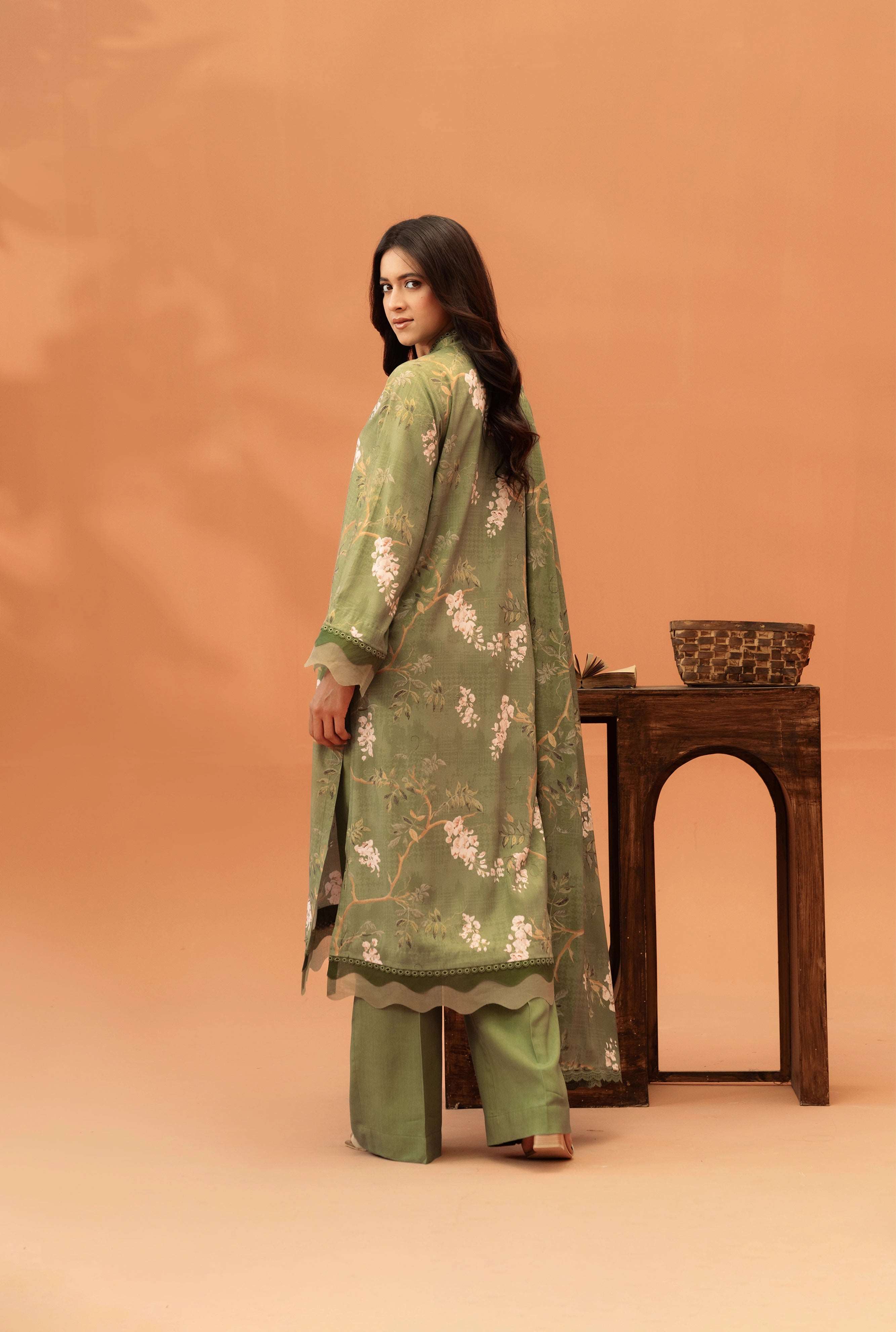 2 Piece Printed Linen Suit Unstitched Winter-24