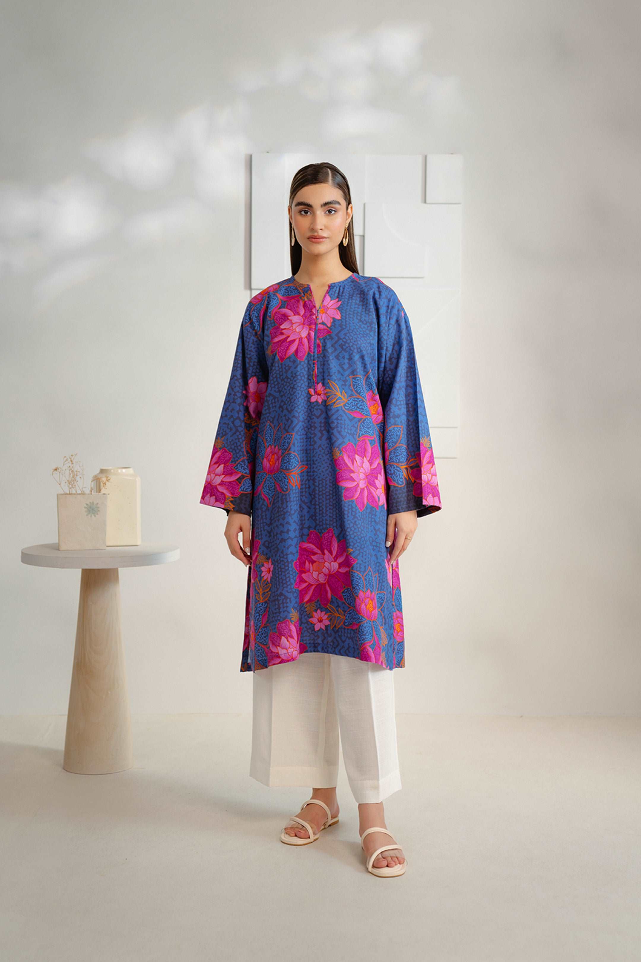 1 Piece Printed Khaddar Shirt Pret Winter-24