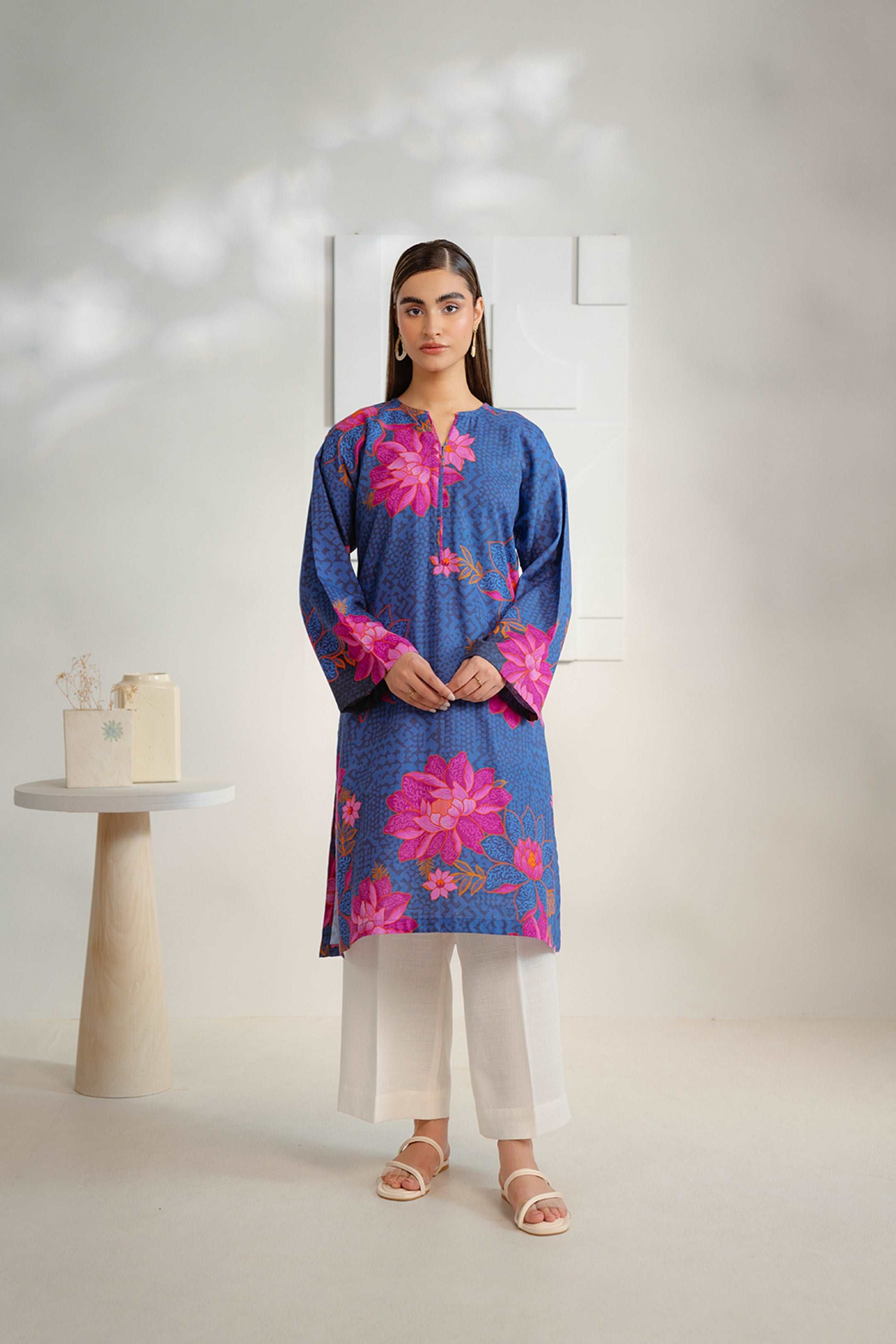 1 Piece Printed Khaddar Shirt Pret Winter-24