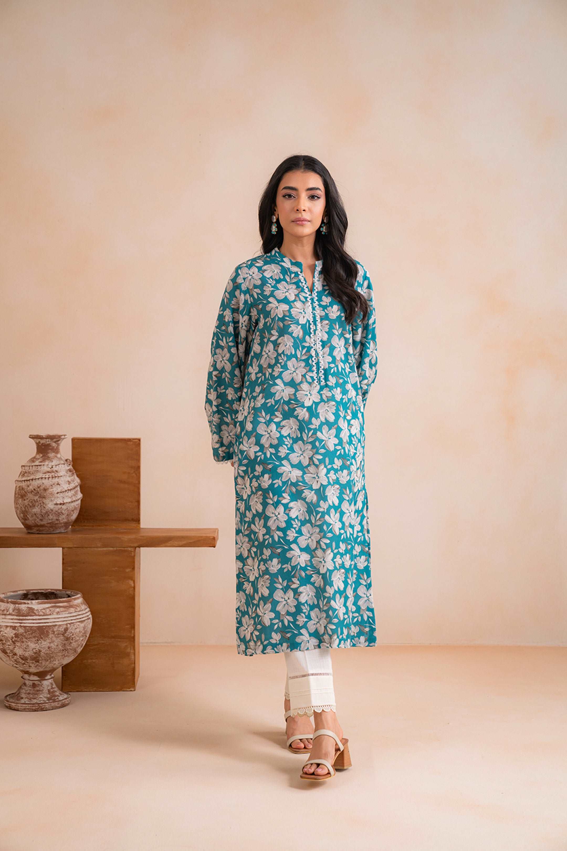 1 Piece Printed Khaddar Shirt Unstitched Winter-24