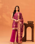 3 Piece Printed Khaddar Suit Unstitched Winter-24