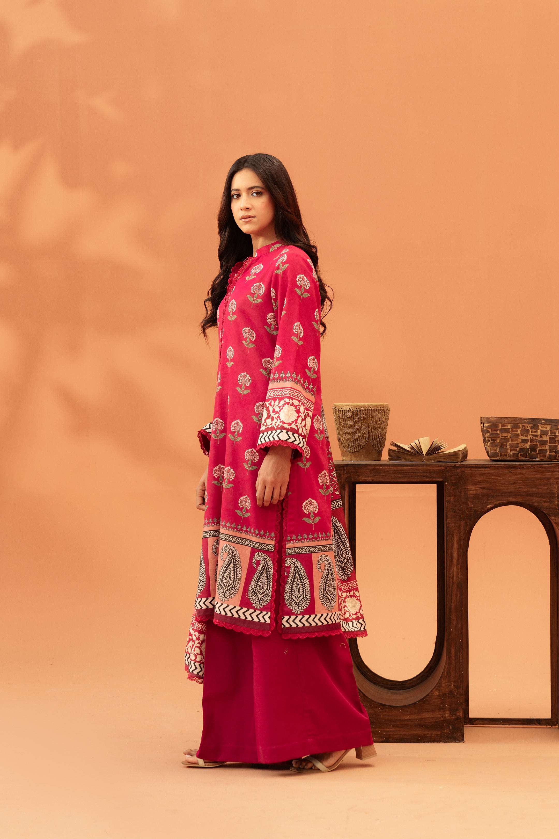 3 Piece Printed Khaddar Suit Unstitched Winter-24