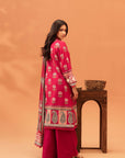 3 Piece Printed Khaddar Suit Unstitched Winter-24