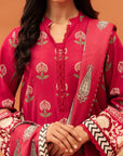 3 Piece Printed Khaddar Suit Unstitched Winter-24