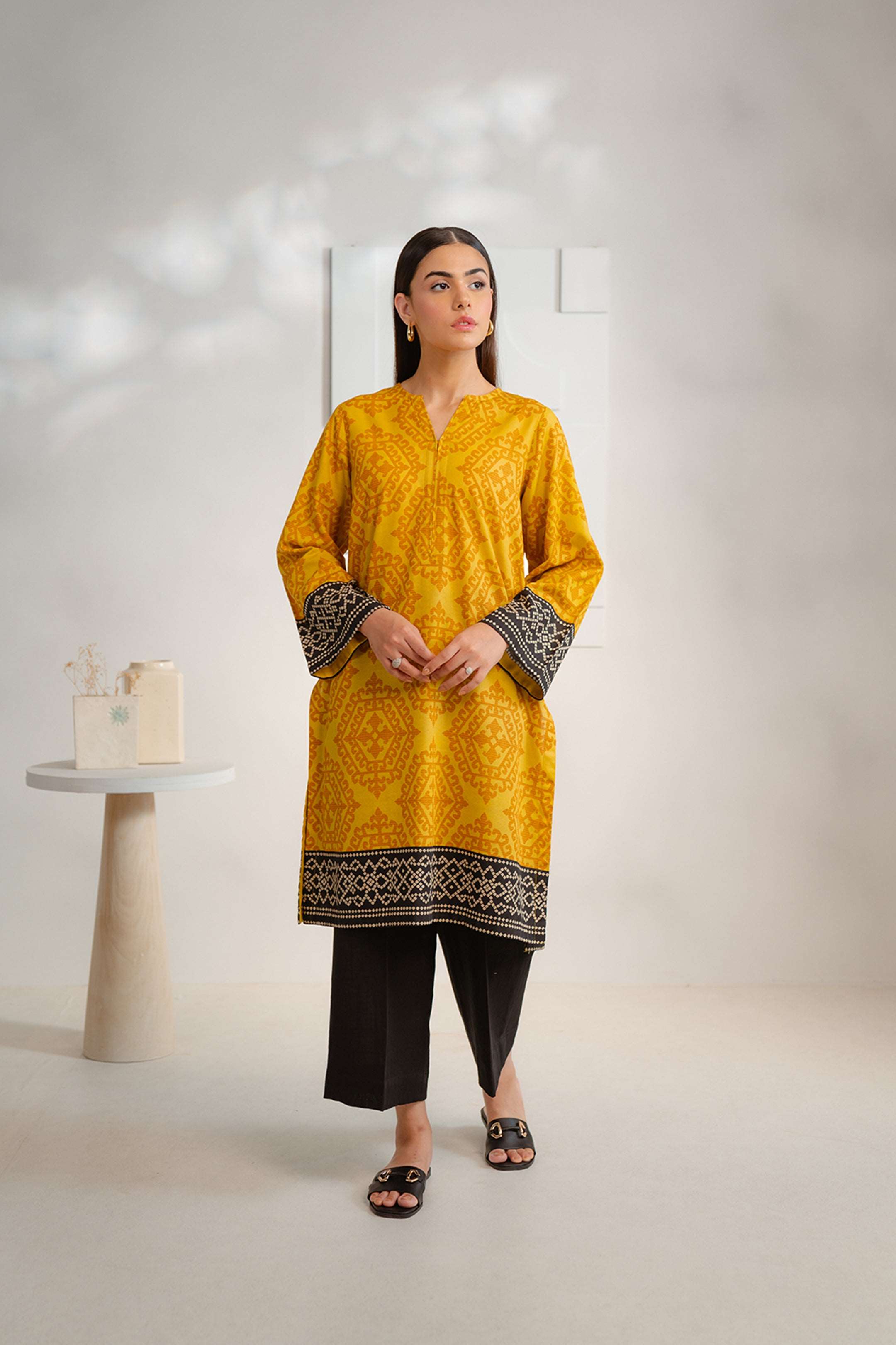 1 Piece Printed Khaddar Shirt Pret Winter-24