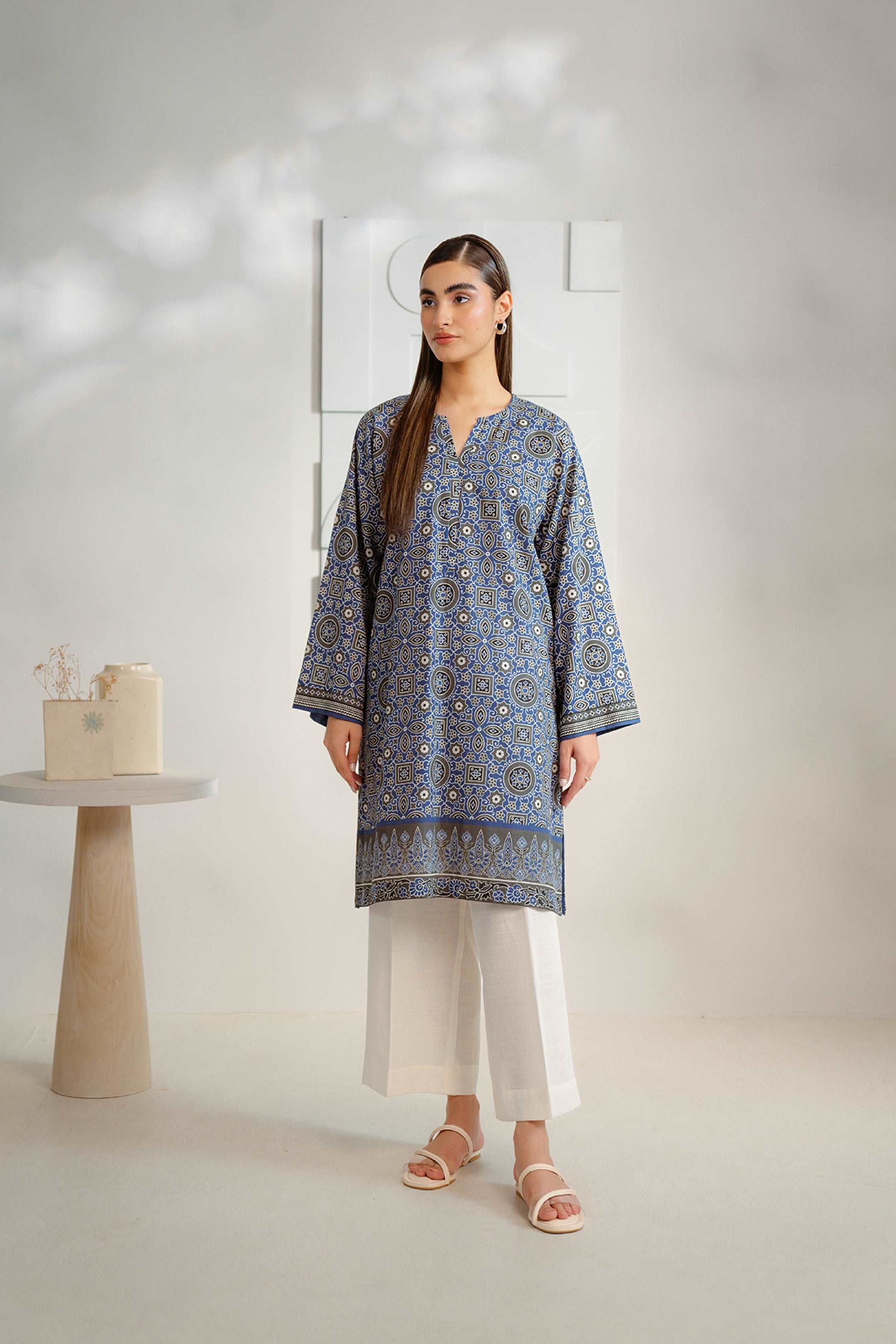 1 Piece Printed Khaddar Shirt Pret Winter-24