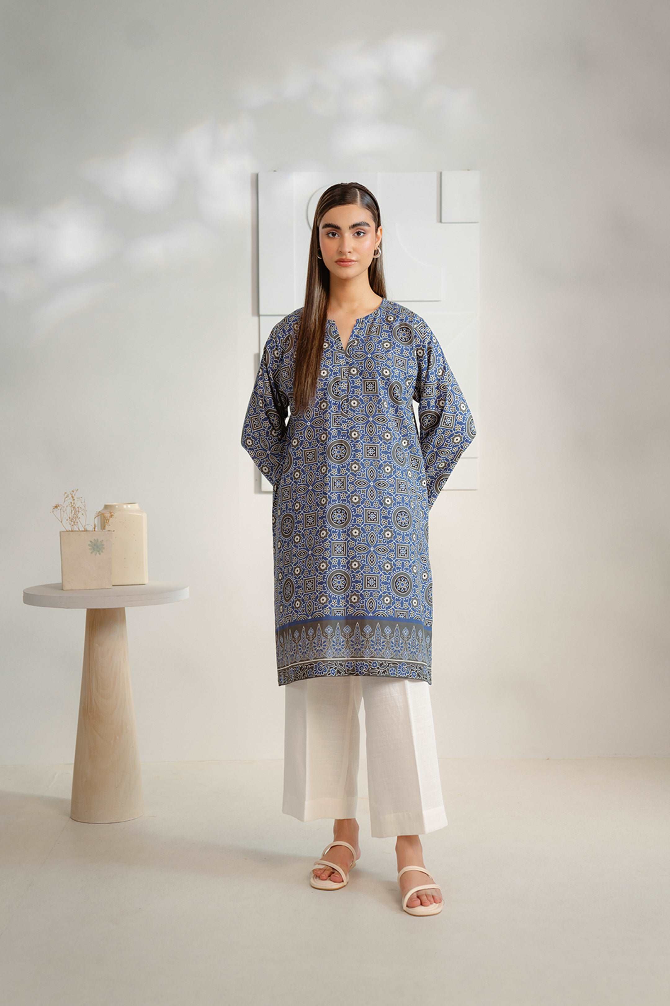 1 Piece Printed Khaddar Shirt Pret Winter-24