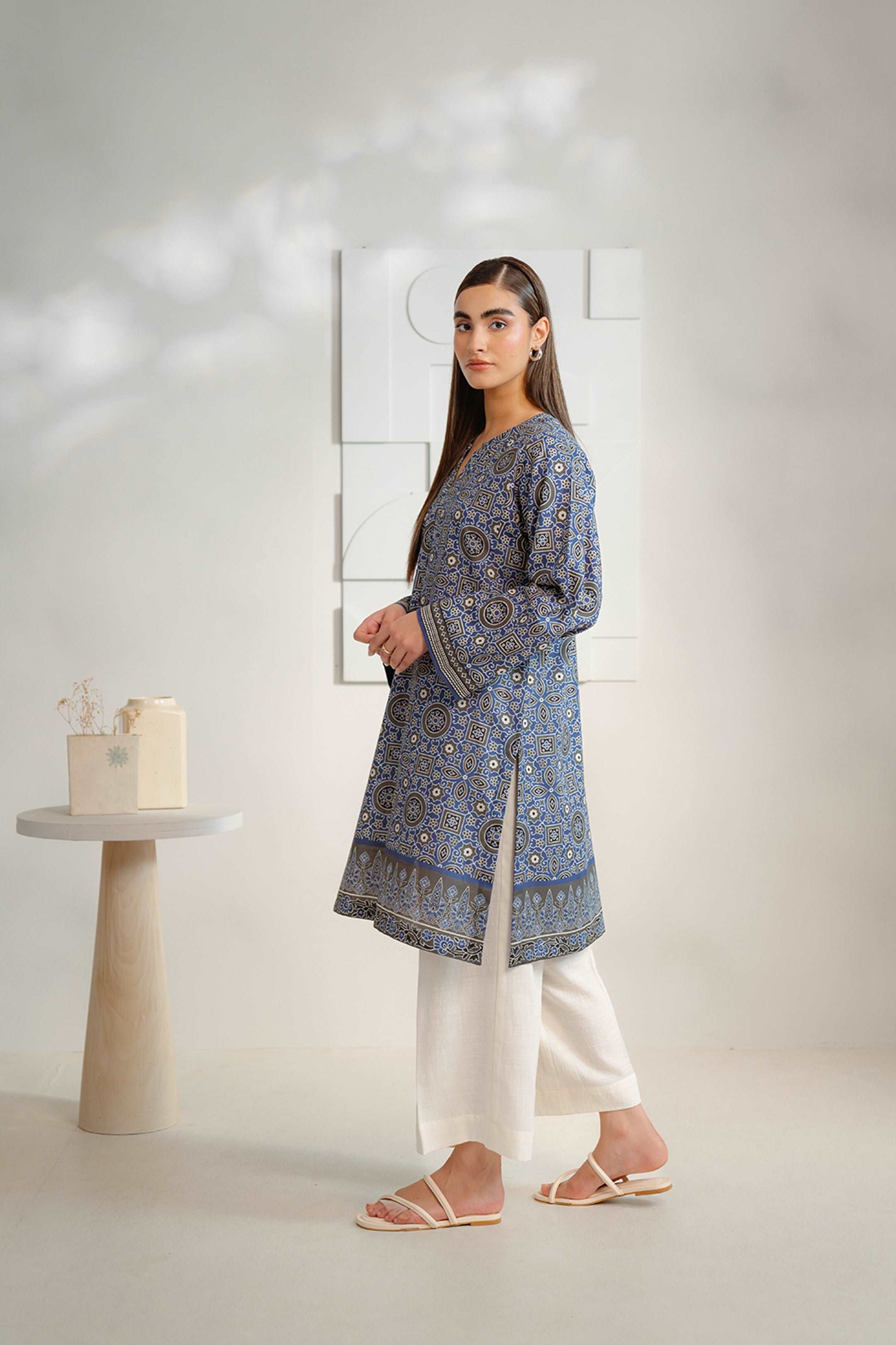 1 Piece Printed Khaddar Shirt Pret Winter-24