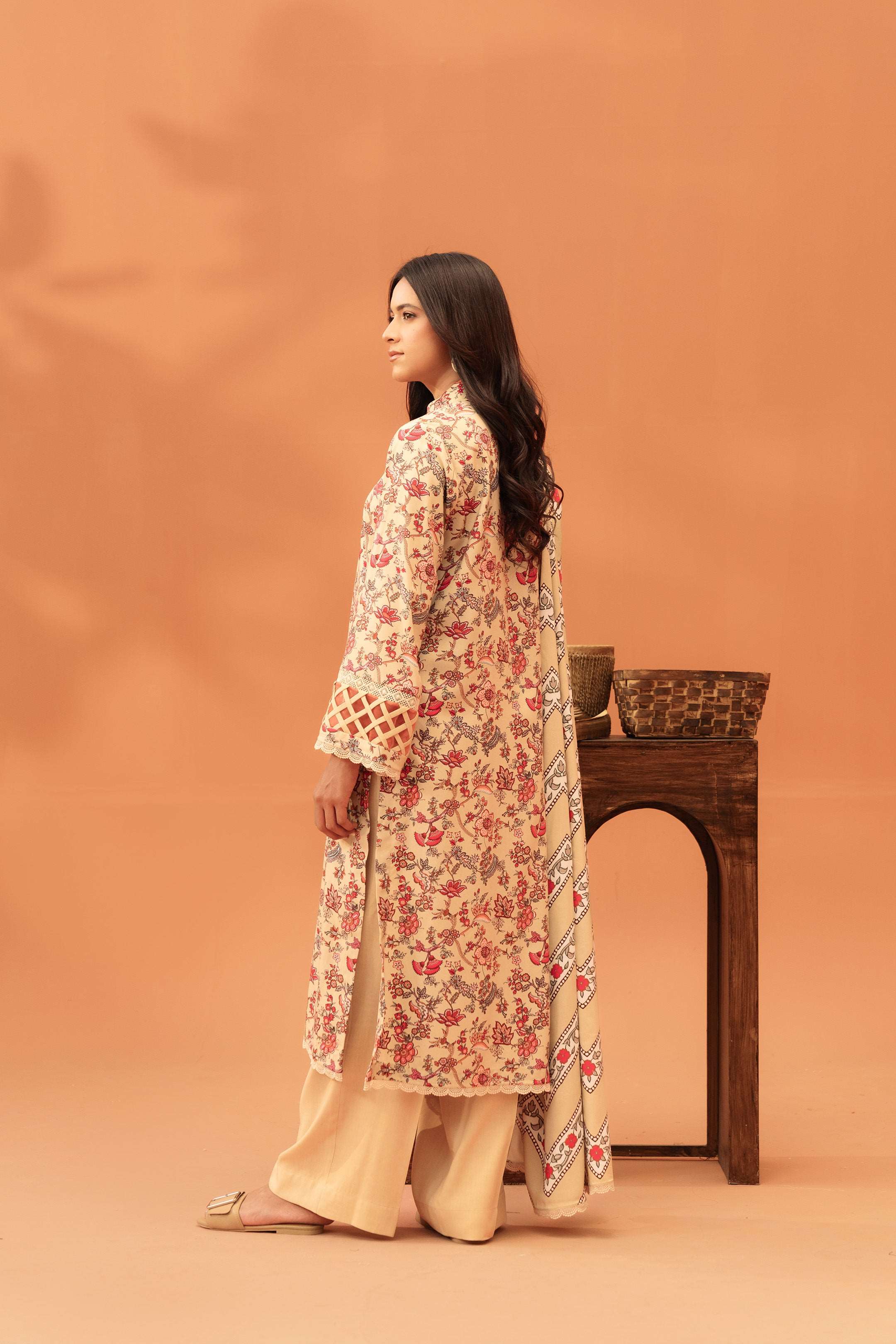 2 Piece Printed Linen Suit Unstitched Winter-24