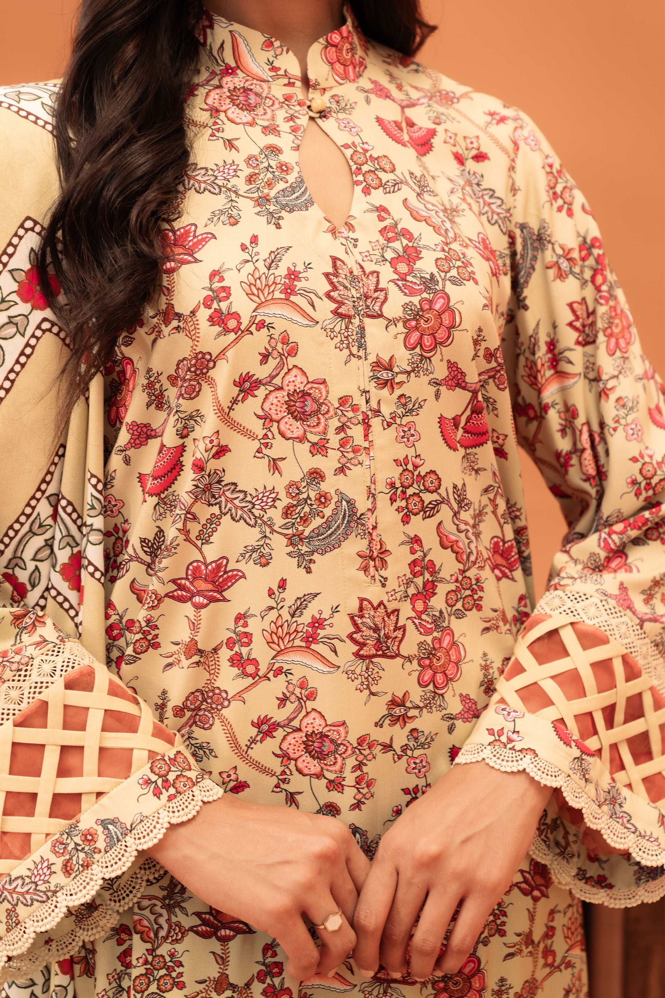 2 Piece Printed Linen Suit Unstitched Winter-24