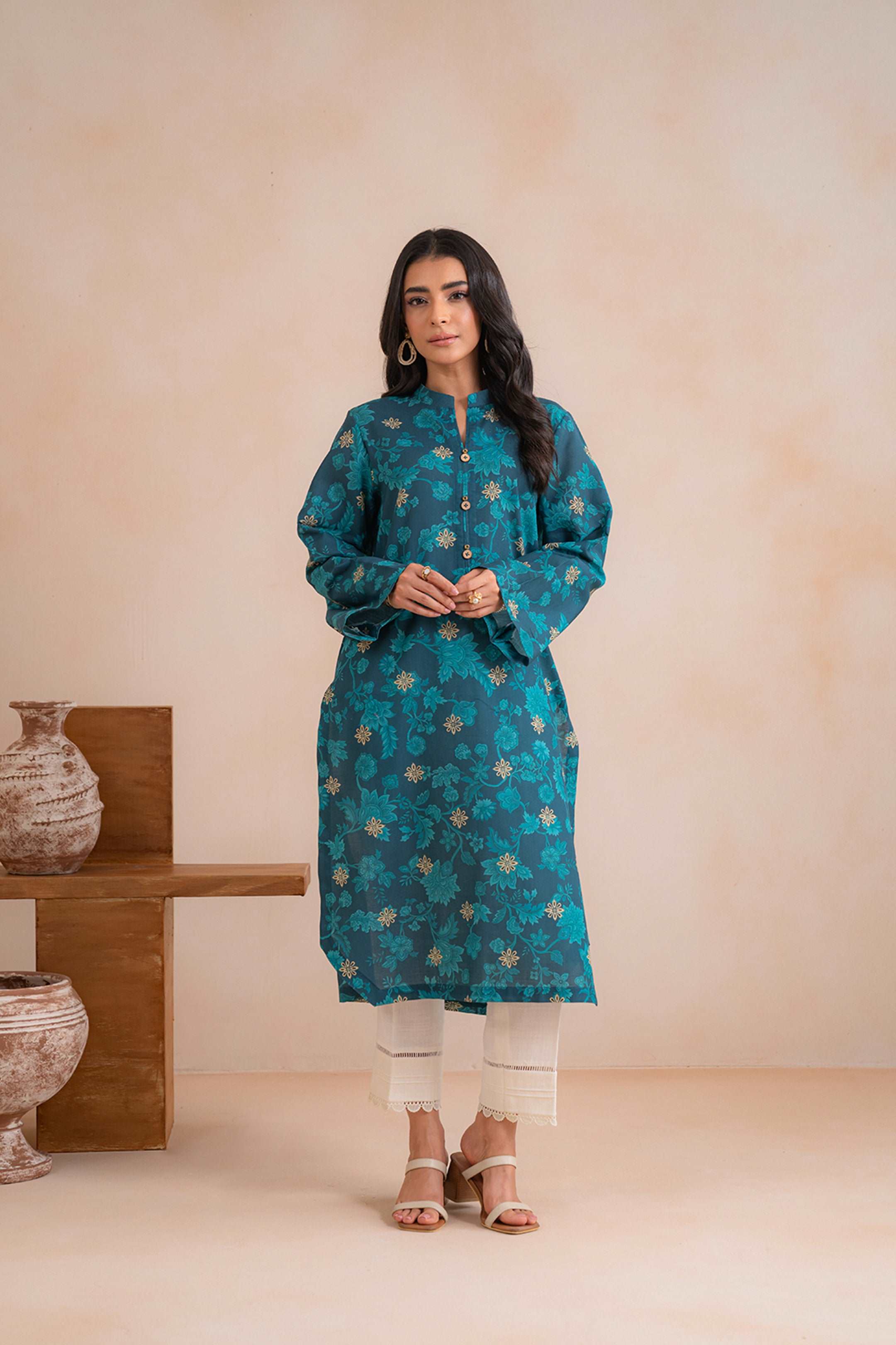 1 Piece Printed Khaddar Shirt Unstitched Winter-24