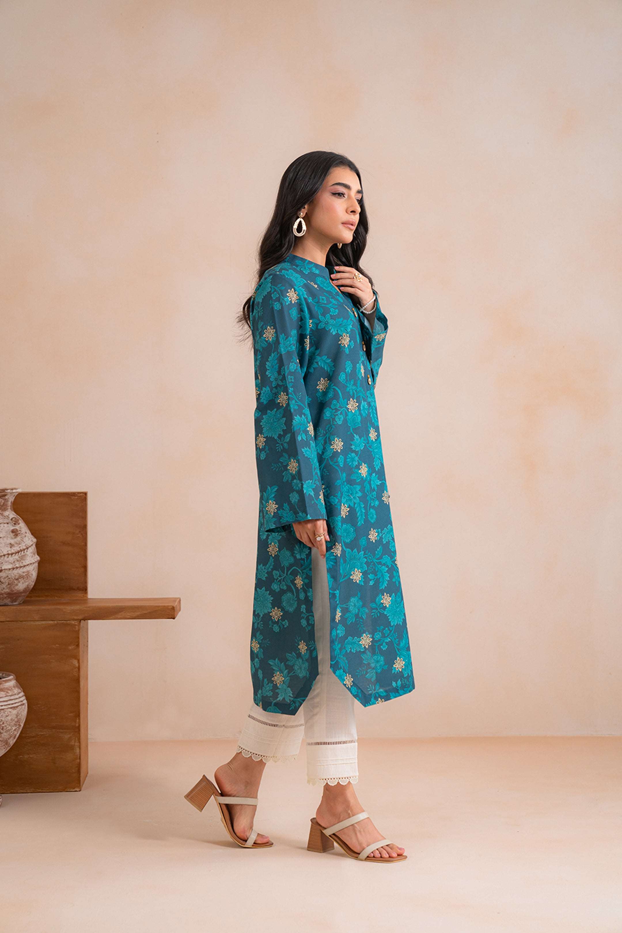 1 Piece Printed Khaddar Shirt Unstitched Winter-24