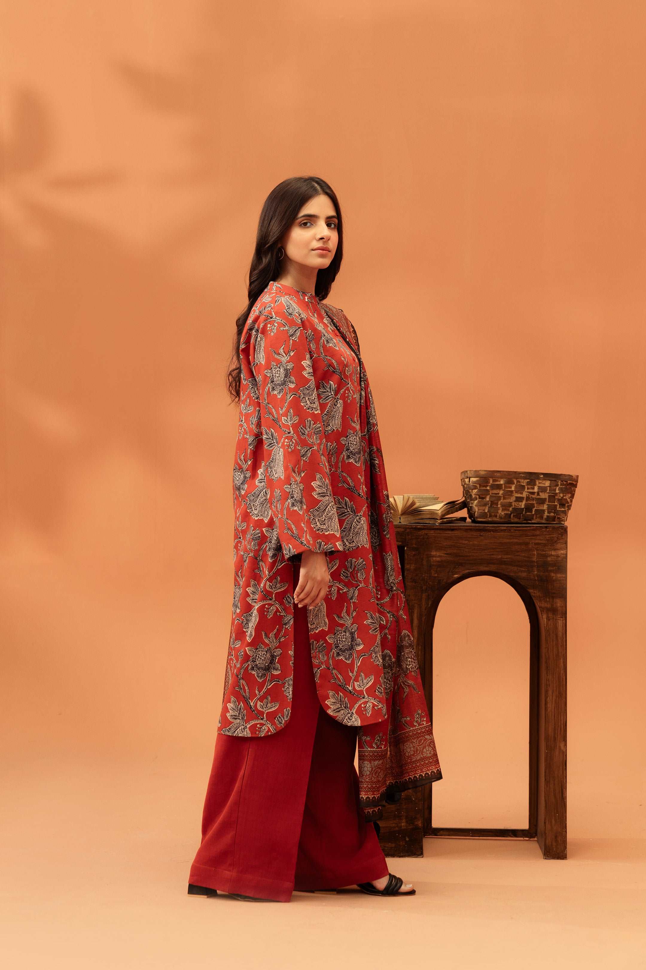 2 Piece Printed Khaddar Suit Unstitched Winter-24