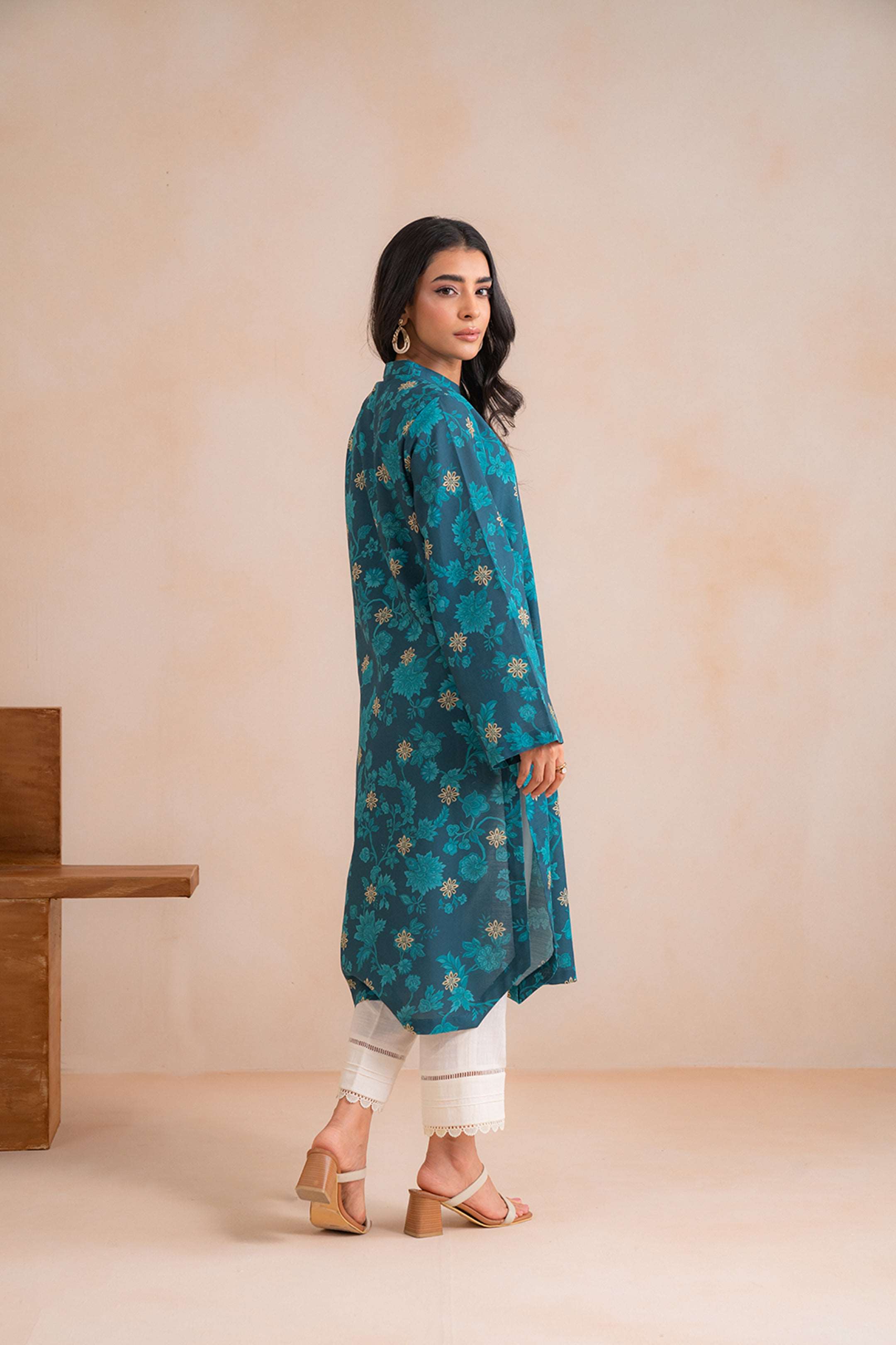 1 Piece Printed Khaddar Shirt Unstitched Winter-24