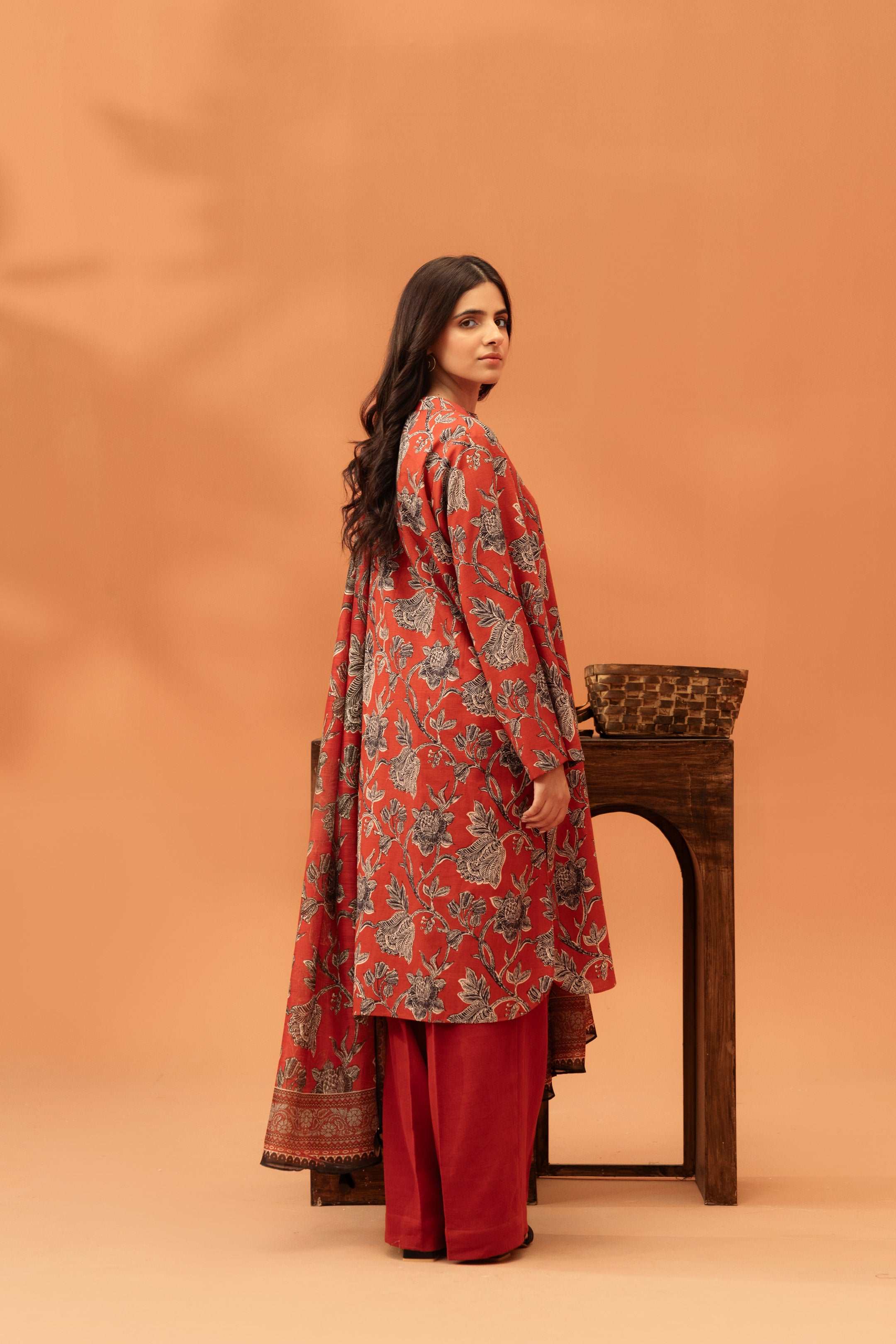 2 Piece Printed Khaddar Suit Unstitched Winter-24