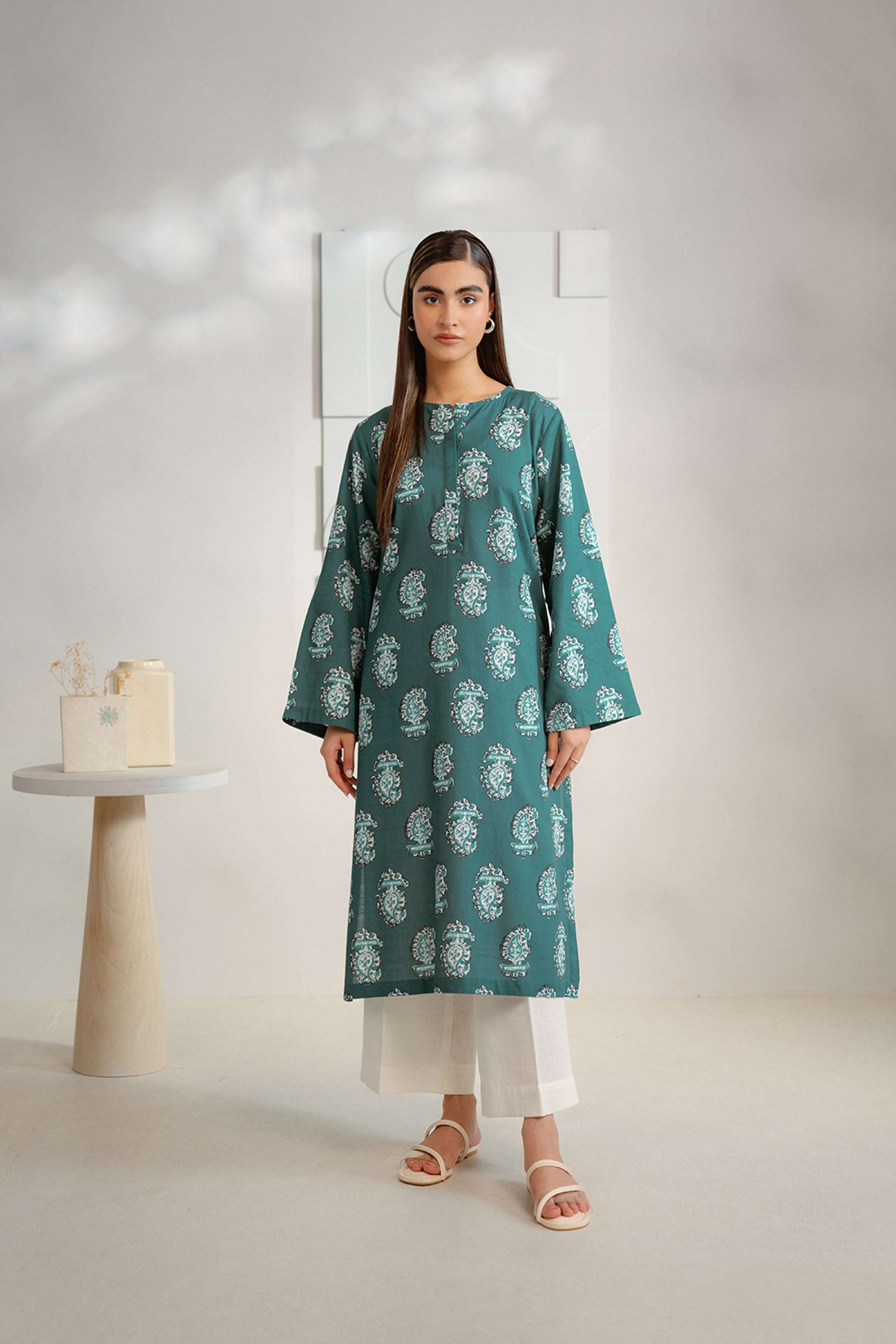 1 Piece Printed Khaddar Shirt Pret Winter-24