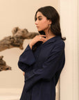 1 Piece Solid Linen Shirt Pret Winter-24