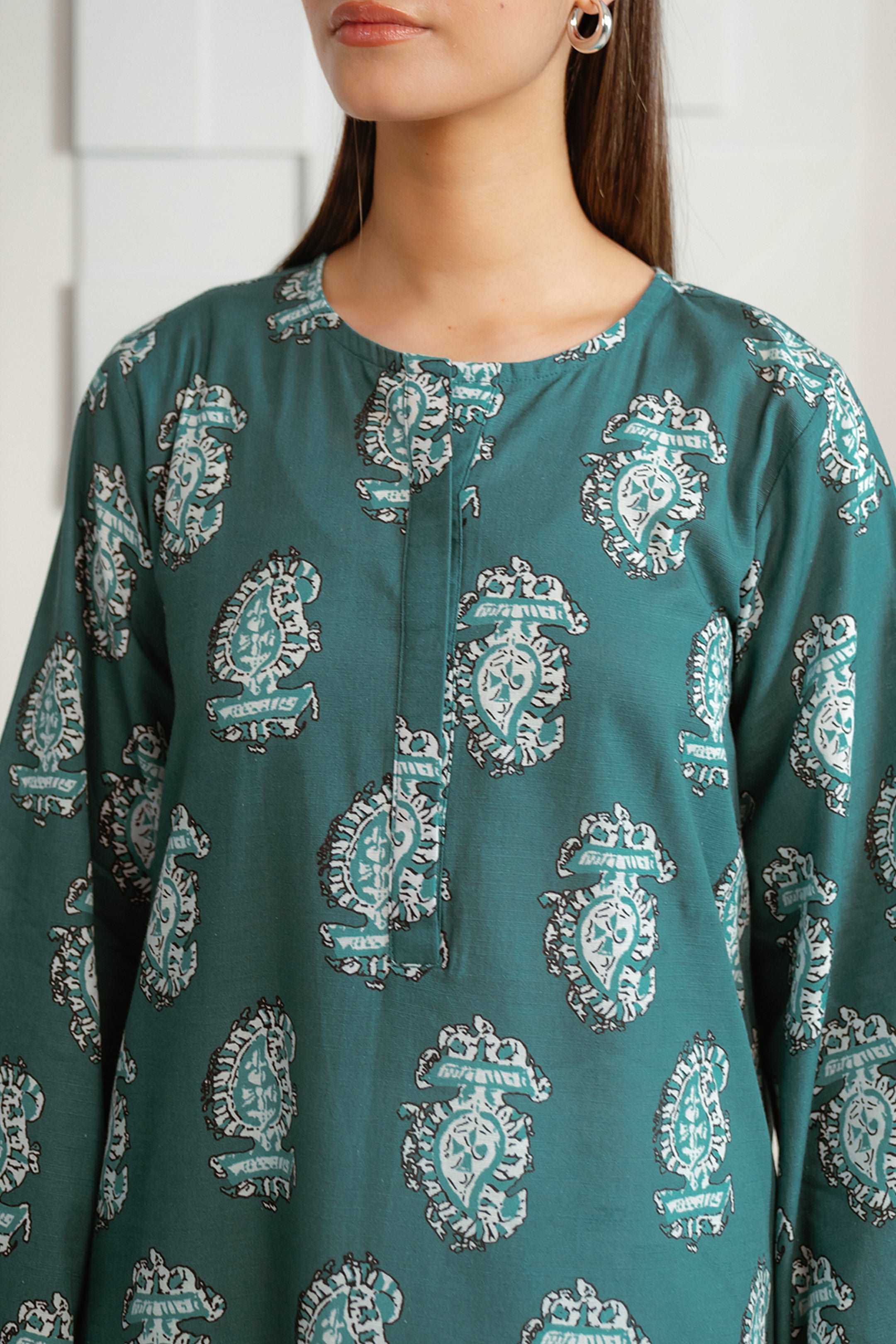 1 Piece Printed Khaddar Shirt Pret Winter-24