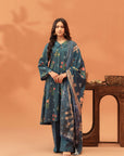 3 Piece Printed Khaddar Suit Unstitched Winter-24