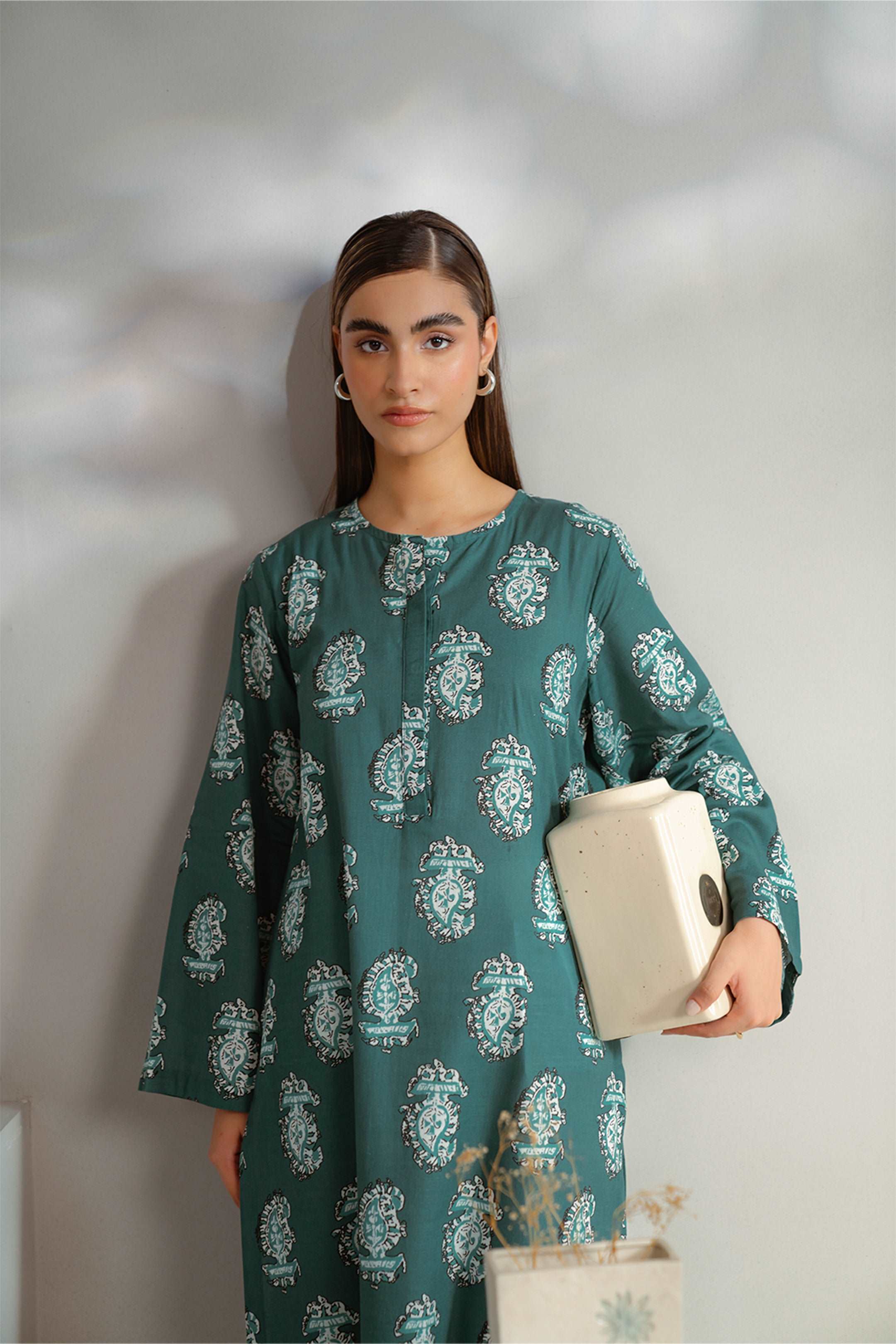 1 Piece Printed Khaddar Shirt Pret Winter-24