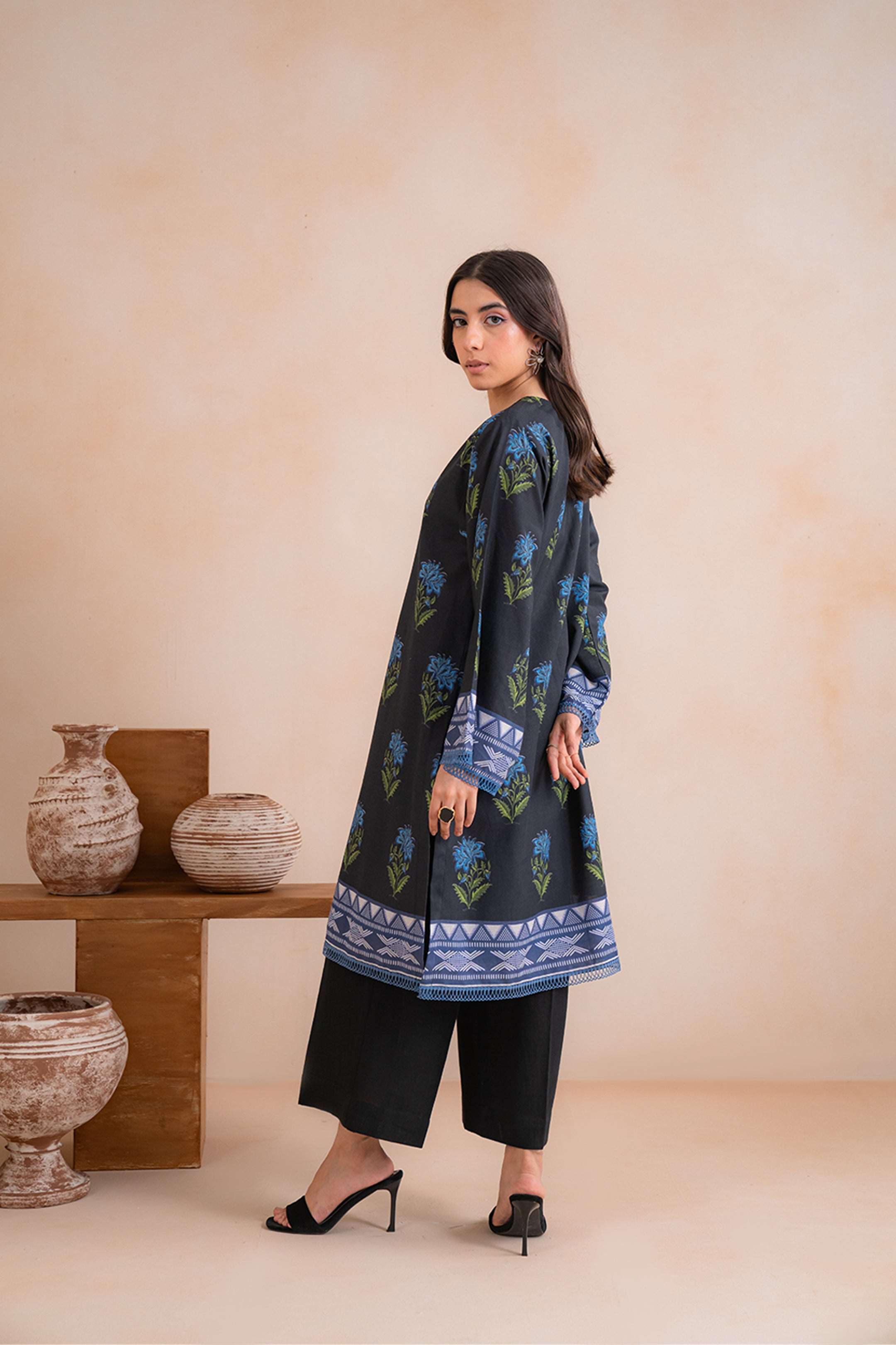 1 Piece Printed Khaddar Shirt Unstitched Winter-24