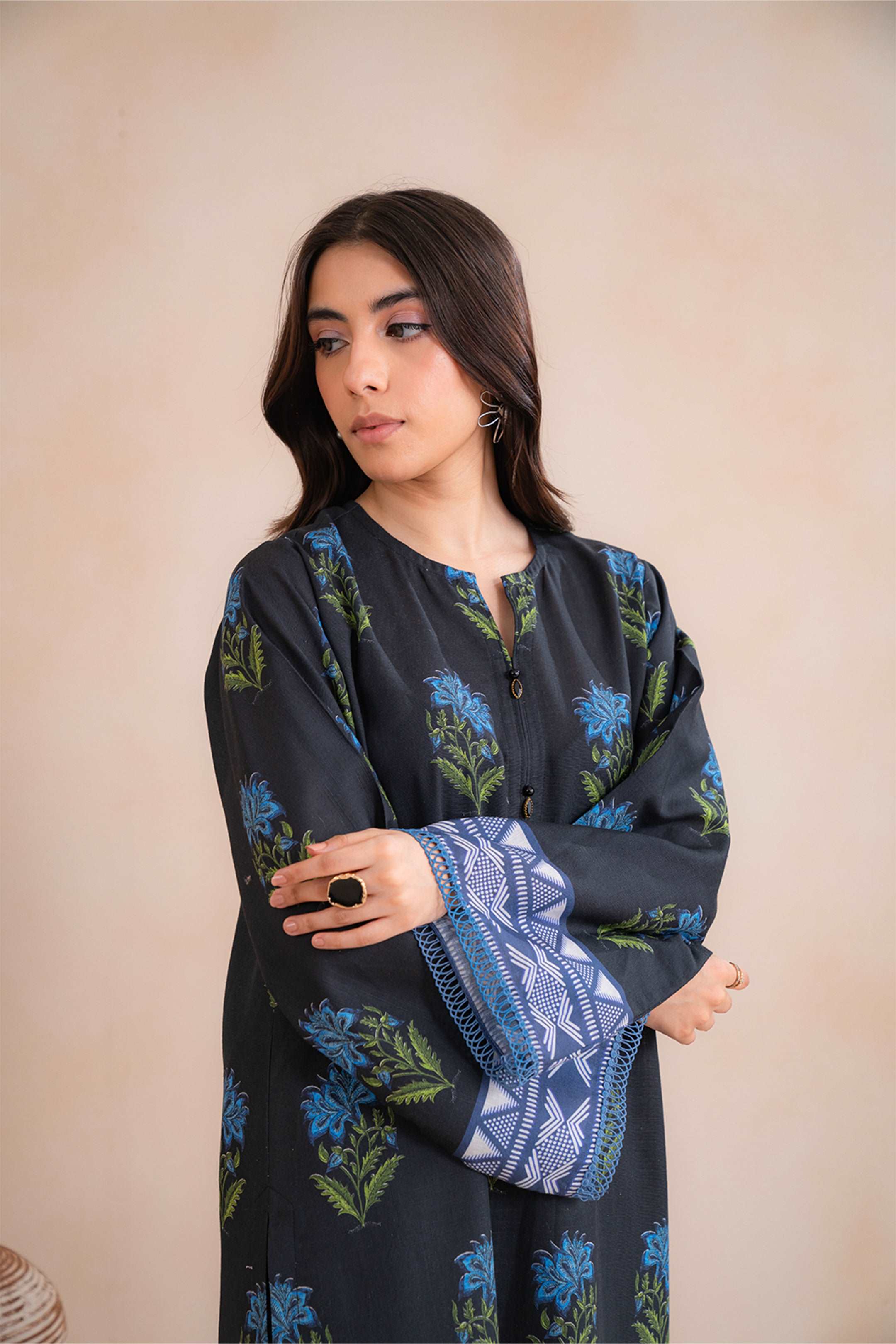 1 Piece Printed Khaddar Shirt Unstitched Winter-24