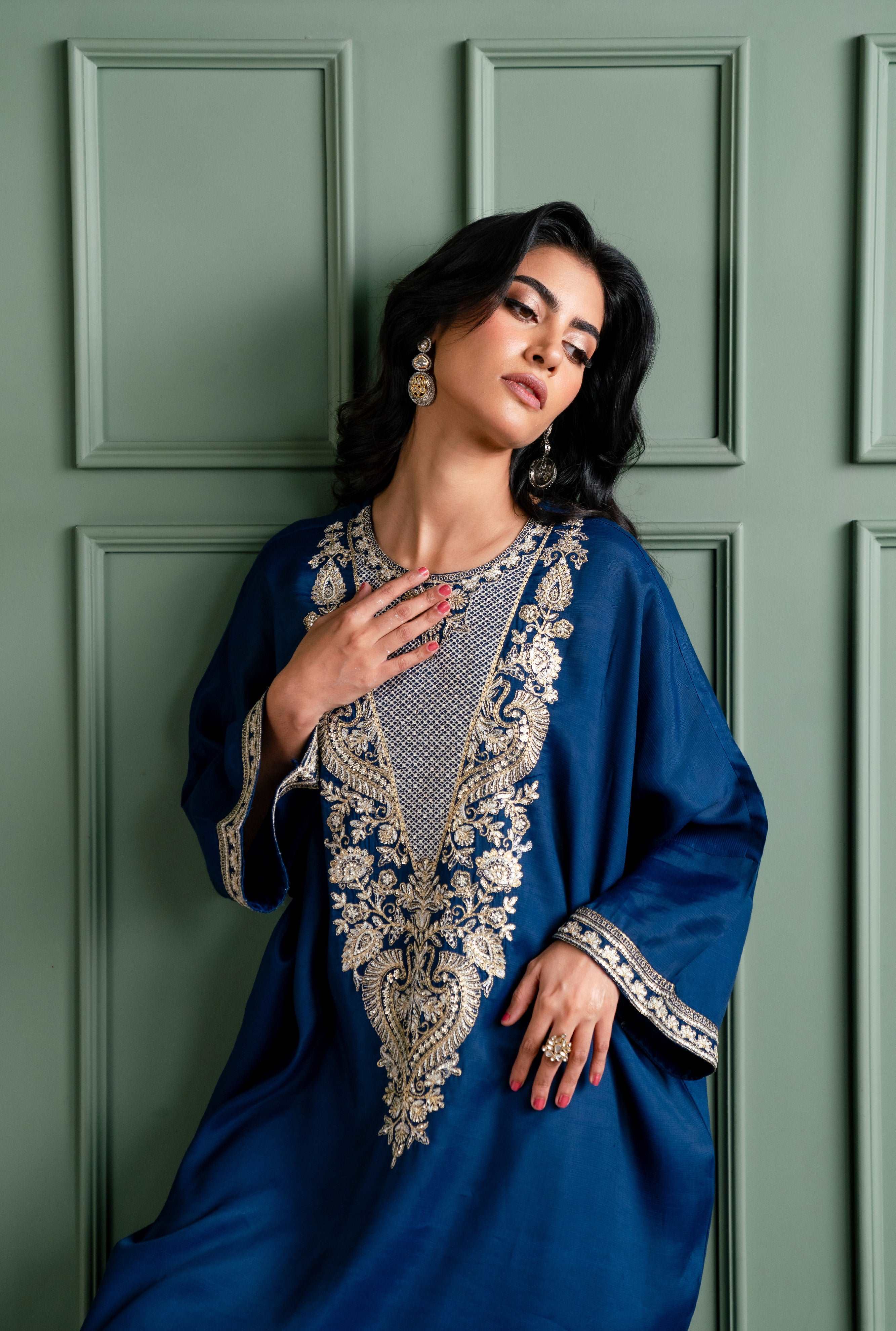 1 Piece Raw Silk Kaftan Pret Winter-24