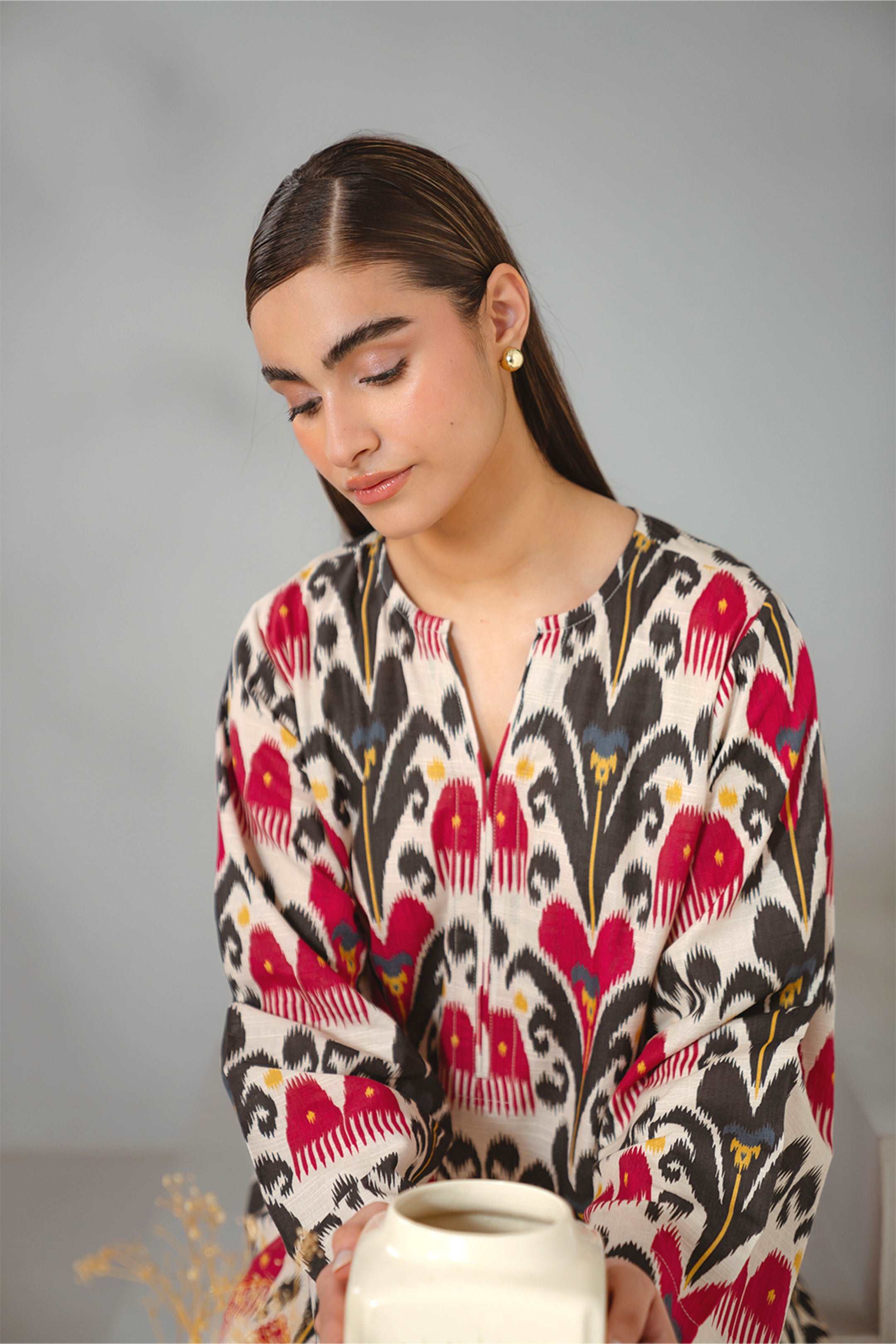 1 Piece Printed Khaddar Shirt Pret Winter-24