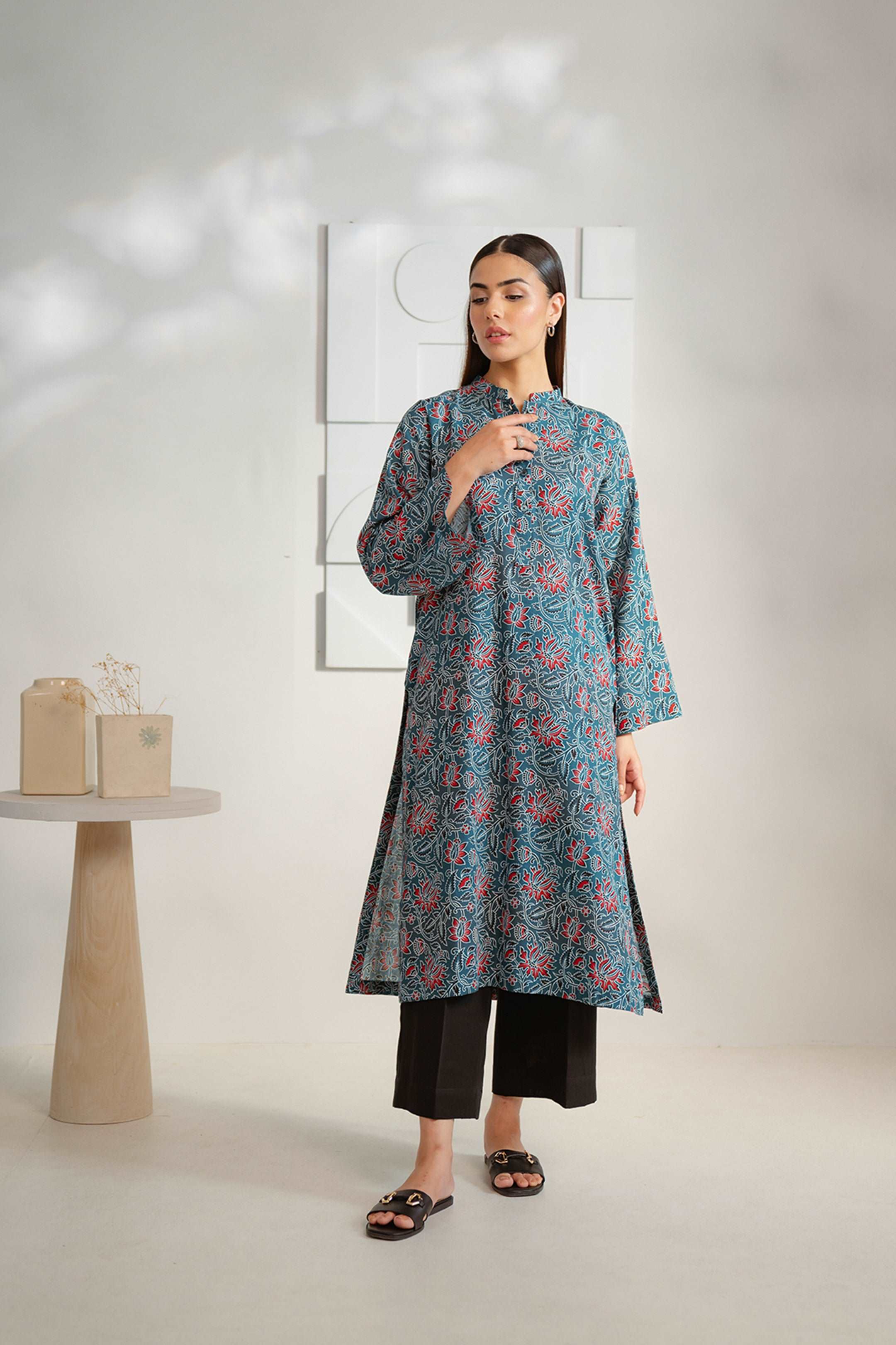 1 Piece Printed Khaddar Shirt Pret Winter-24