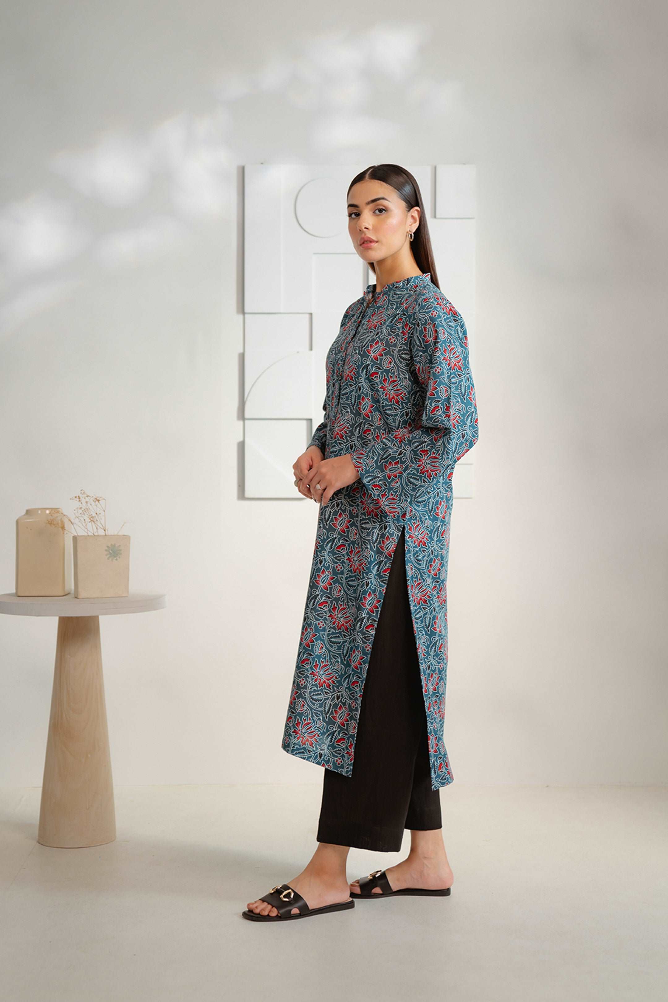 1 Piece Printed Khaddar Shirt Pret Winter-24