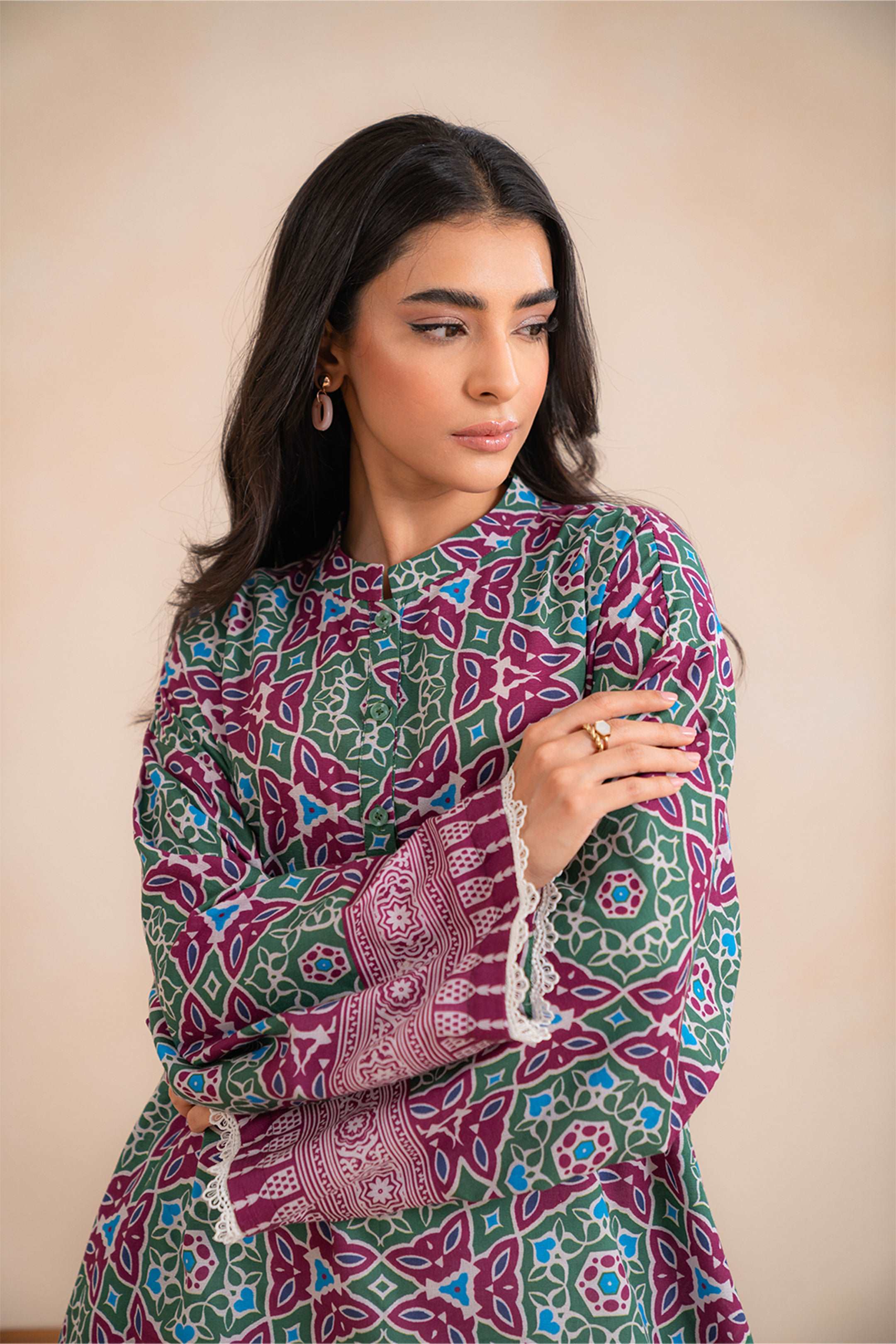 1 Piece Printed Khaddar Shirt Unstitched Winter-24