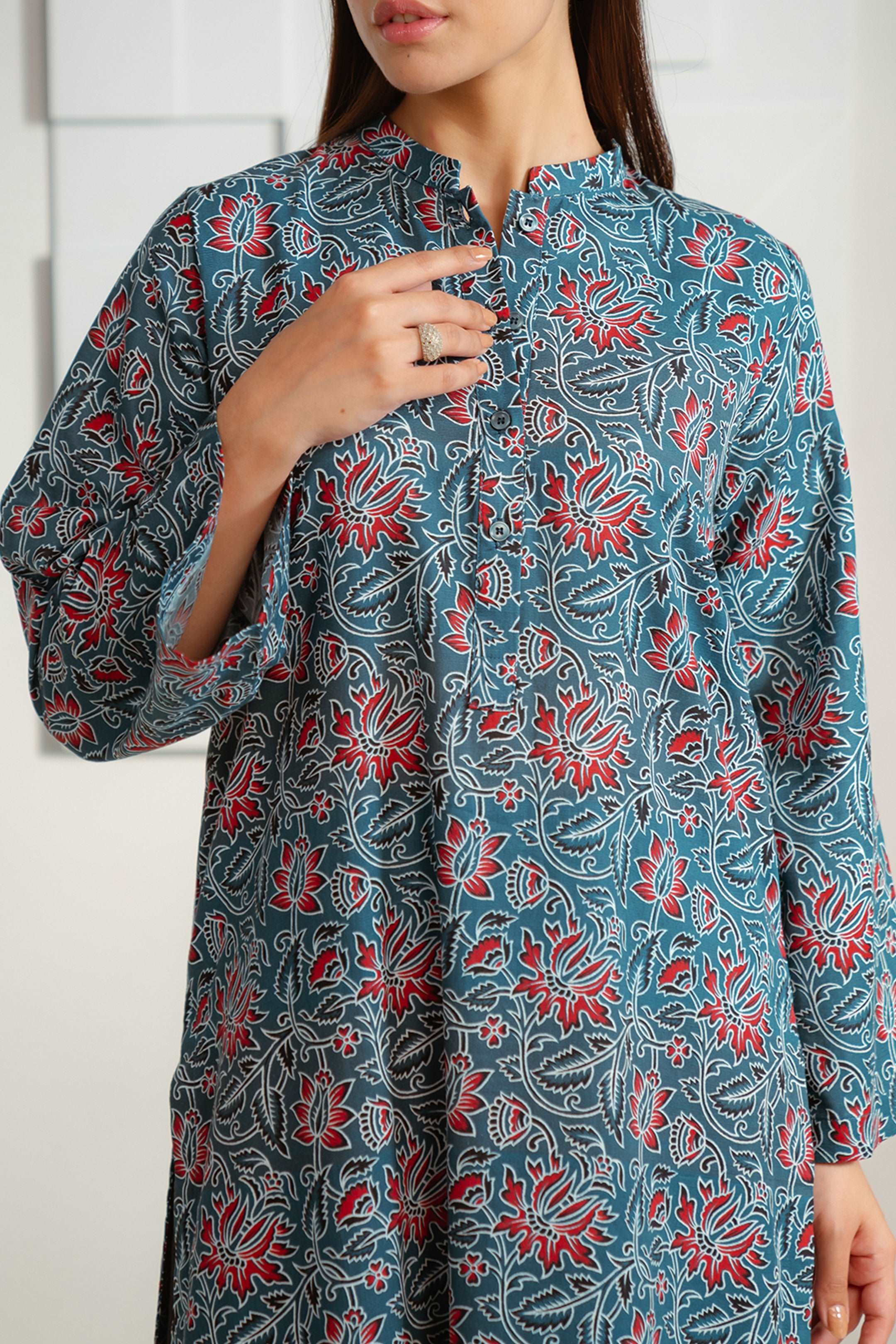 1 Piece Printed Khaddar Shirt Pret Winter-24