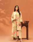 2 Piece Printed Linen Suit Unstitched Winter-24